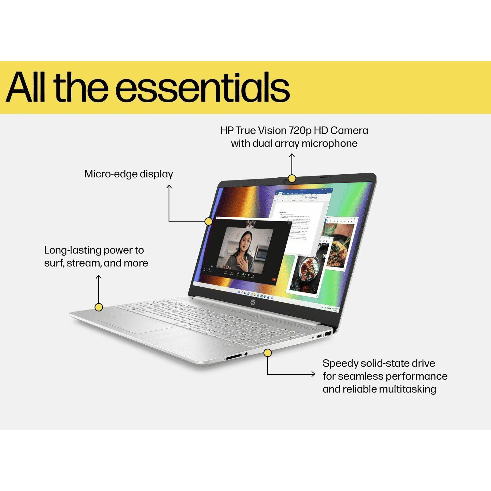 HP 15s fq5330TU Intel Core i5 12th Generation Thin & Light Laptop (16GB, 512GB SSD, Windows 11 Home, 15.6 inch Diagonal Full HD Display,  MS Office 2021, Natural Silver, 1.69 kg) _8