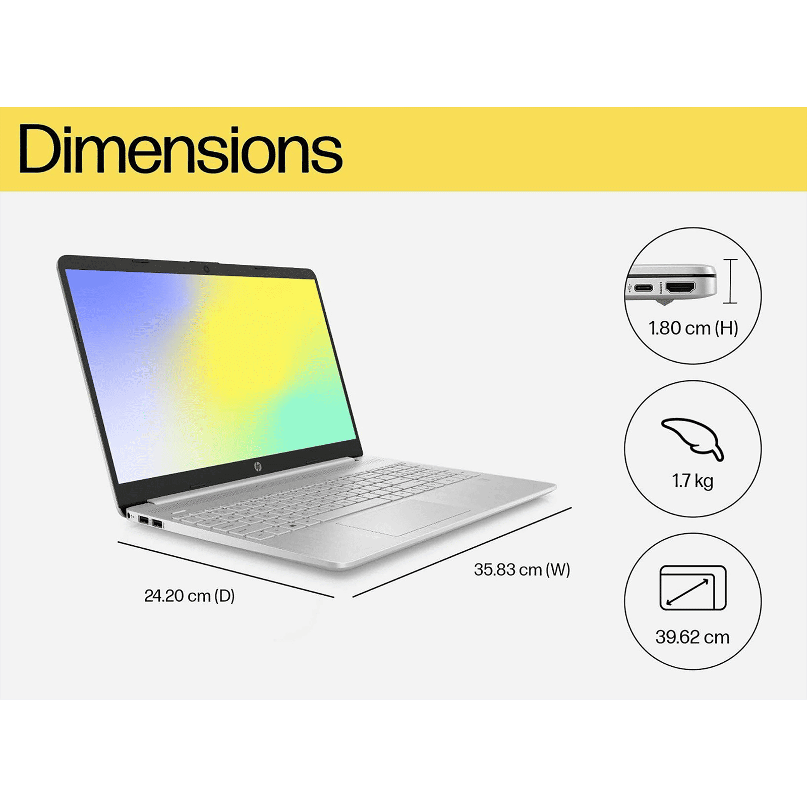 HP 15s fq5330TU Intel Core i5 12th Generation Thin & Light Laptop (16GB, 512GB SSD, Windows 11 Home, 15.6 inch Diagonal Full HD Display,  MS Office 2021, Natural Silver, 1.69 kg) _10