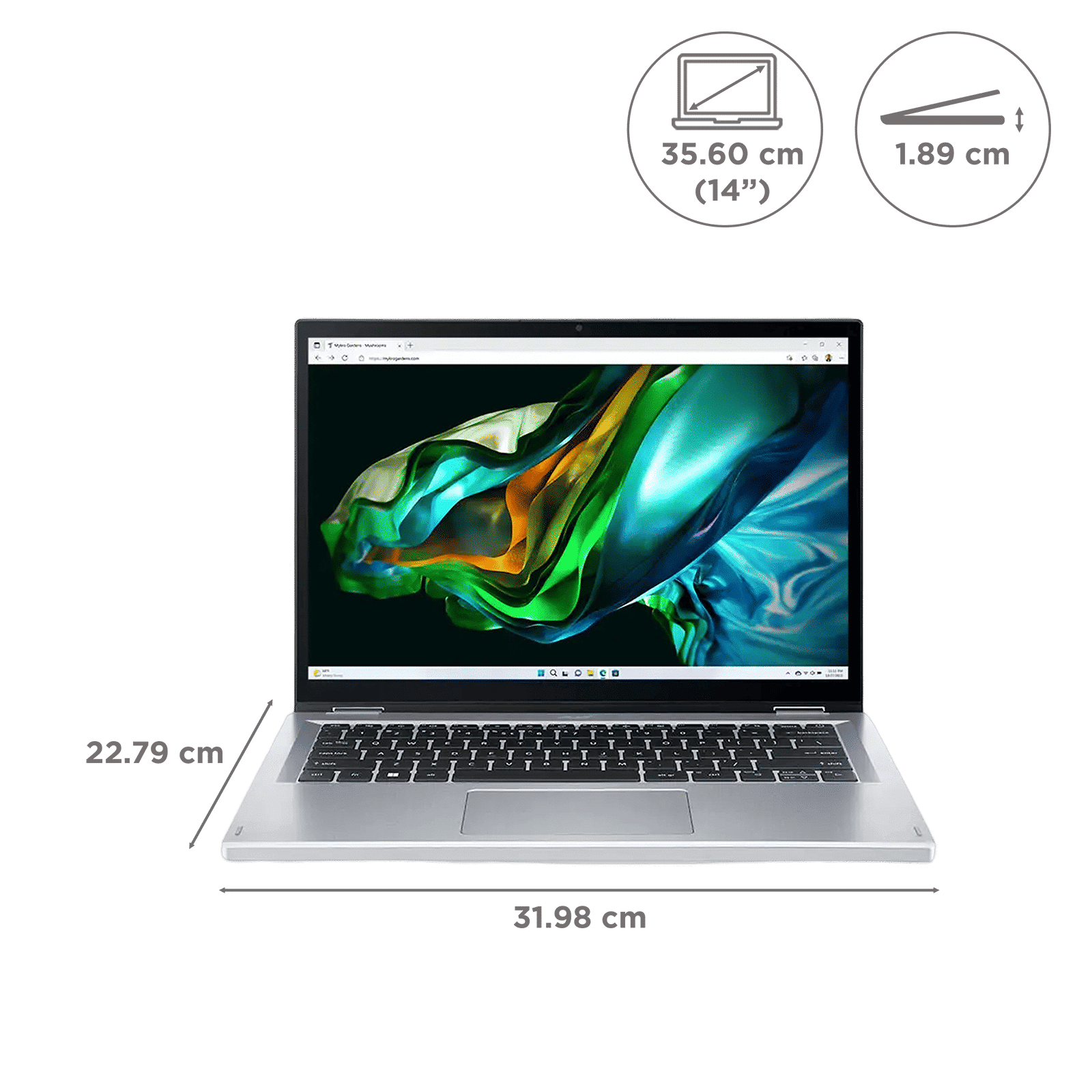 acer Aspire 3 Spin A3SP14-31PT Intel Core i3 Touchscreen 2-in-1 Laptop (8GB, 512GB SSD, Windows 11 Pro, 14 inch WUXGA IPS Display, MS Office 2021, Silver, 1.54 KG)_2