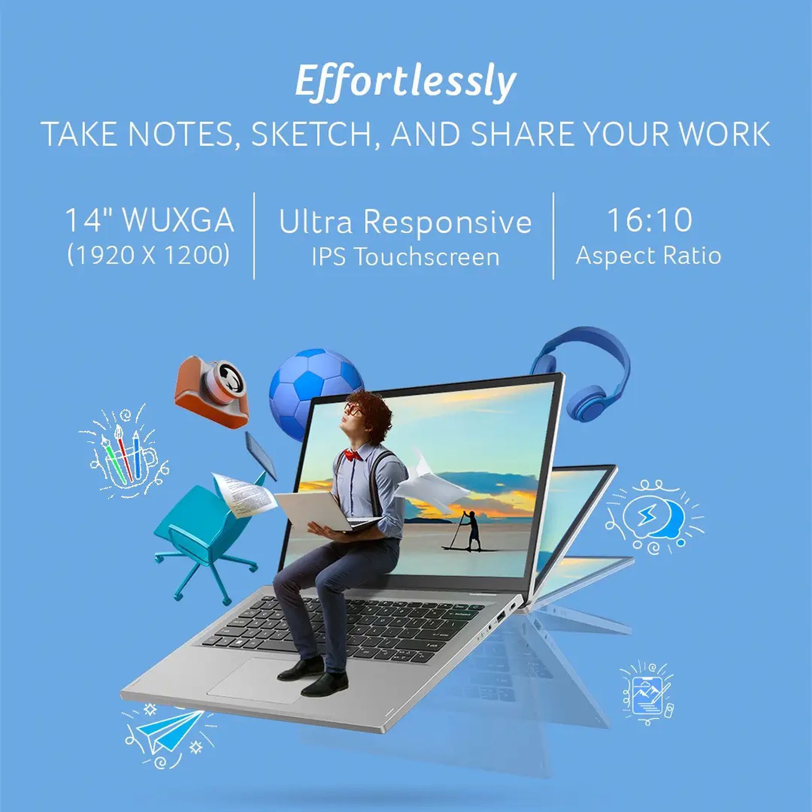 acer Aspire 3 Spin A3SP14-31PT Intel Core i3 Touchscreen 2-in-1 Laptop (8GB, 512GB SSD, Windows 11 Pro, 14 inch WUXGA IPS Display, MS Office 2021, Silver, 1.54 KG)_5