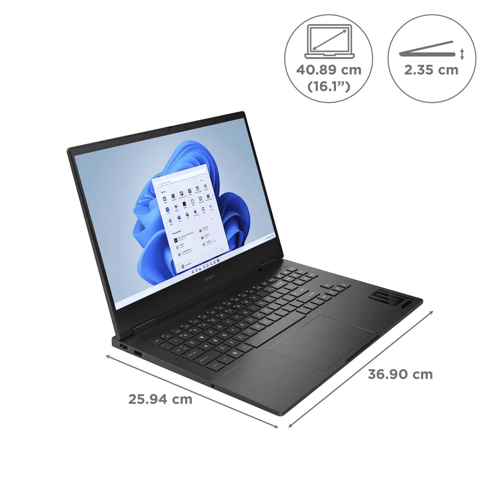 HP Omen 16 xf0100AX AMD Ryzen 9 Gaming Laptop (16GB, 1TB SSD, Windows 11 Home, 8GB Graphics, 16.1 inch 165 Hz FHD Display, NVIDIA GeForce RTX 4070, MS Office 2021, Shadow Black, 2.37 KG)_2