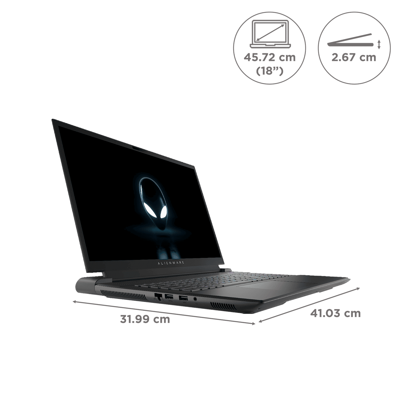 DELL Alienware m18 R2 Intel Core i9 14th Gen Gaming Laptop (32GB, 1TB SSD, Windows 11 Home, 8GB Graphics, 18 inch 165 Hz QHD Plus Display, NVIDIA GeForce RTX 4070, MS Office Home & Student 2021, Dark Metallic Moon, 4.23 KG)_2