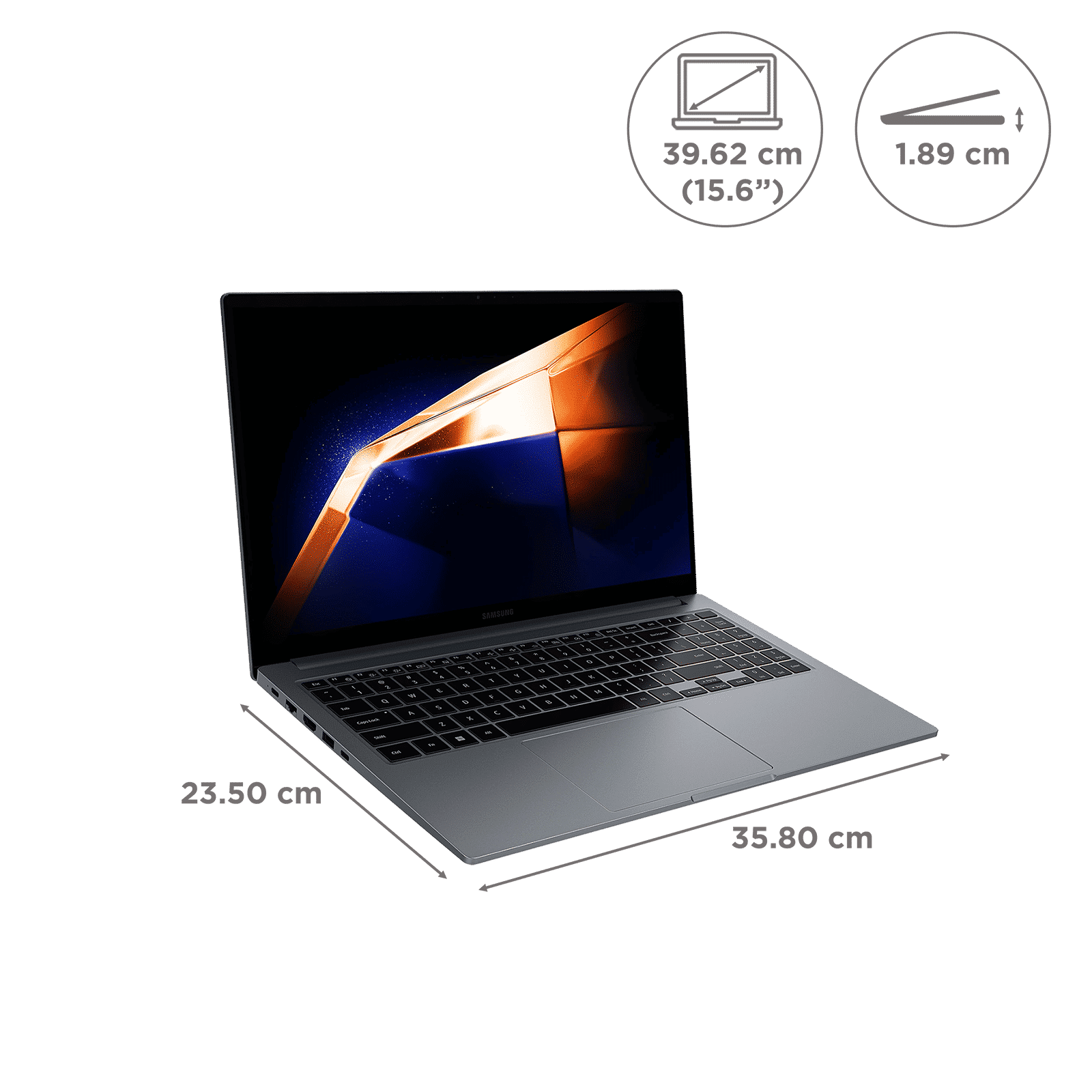 SAMSUNG Galaxy Book4 Intel Core i5 13th Gen Thin & Light Laptop (16GB, 512GB SSD, Windows 11 Home, 15.6 inch Full HD LED Display, MS Office 2021, Gray, 1.55 KG)_2