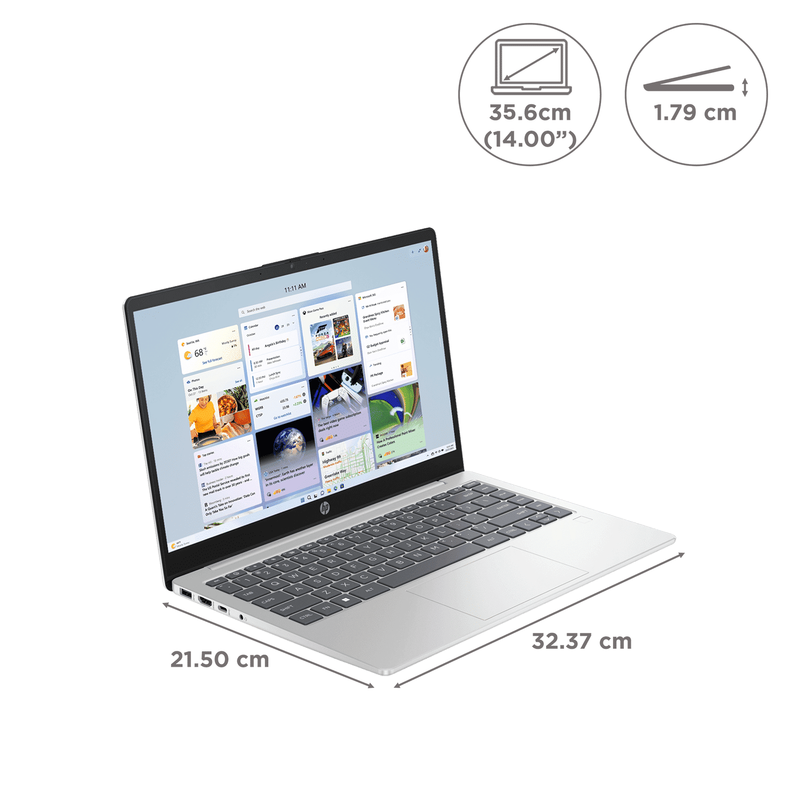 HP 14 gr1023TU Intel Core Ultra 7 Laptop (16GB, 512GB SSD, Windows 11 Home, 14 inch Full HD IPS Display, MS Office 2021, Natural Silver Aluminum, 1.4 KG) HP 14 gr1023TU Intel Core Ultra 7 Laptop (16GB, 512GB SSD, Windows 11 Home, 14 inch Full HD IPS Display, MS Office 2021, Natural Silver Aluminum, 1.4 KG)_2