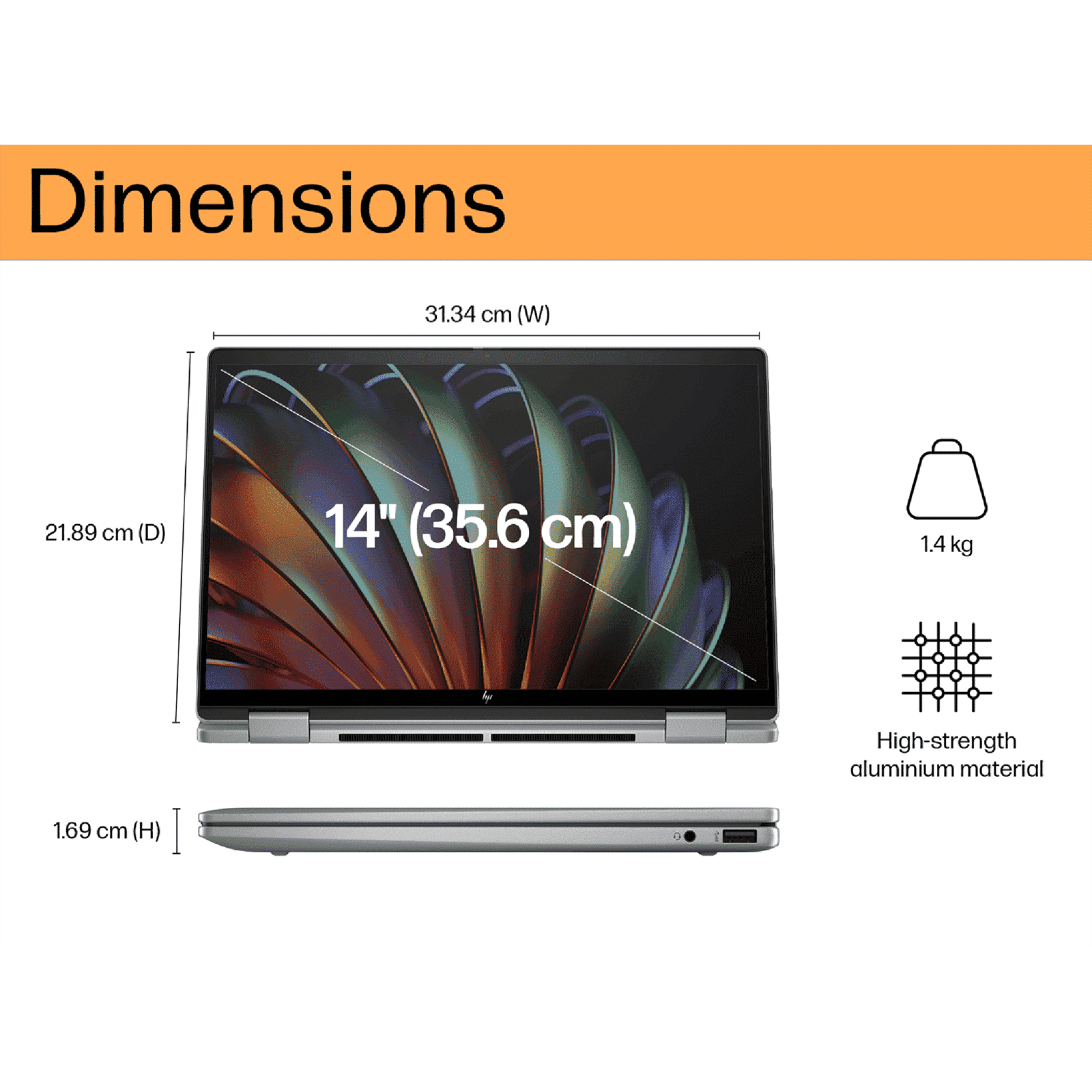 HP Envy x360 14-fa0038AU AMD Ryzen 5 Touchscreen 2-in-1 Laptop (16GB, 512GB SSD, Windows 11 Home, 14 inch, WUXGA IPS Display, Meteor Silver Aluminum, 1.39Kg)_14