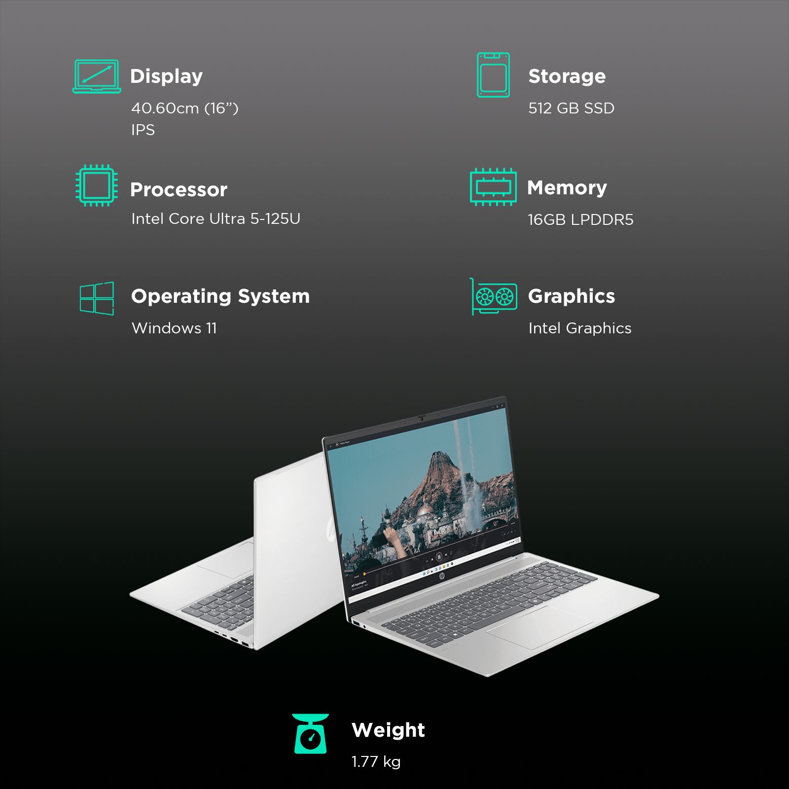 HP Pavilion 16 af0015TU Intel Core Ultra 5 Laptop (16GB, 512GB SSD, Windows 11 Home, 16 inch Full HD IPS Display, MS Office 2021, Natural Silver, 1.77 KG) HP Pavilion 16 af0015TU Intel Core Ultra 5 Laptop (16GB, 512GB SSD, Windows 11 Home, 16 inch Full HD IPS Display, MS Office 2021, Natural Silver, 1.77 KG)_3