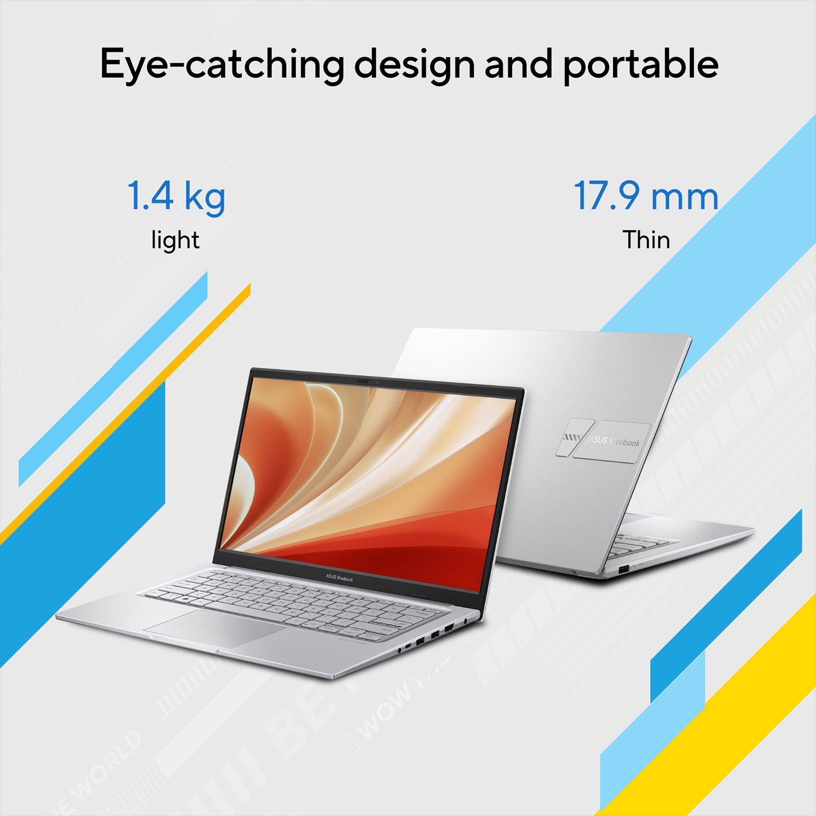 ASUS Vivobook 14 X1404VA-NK542WS Intel Core i5 13th Gen Thin & Light Laptop (16GB, 512GB SSD, Windows 11 Home, 14 inch Full HD Display, MS Office Home & Student 2021, Transparent Silver, 1.4 KG)_4