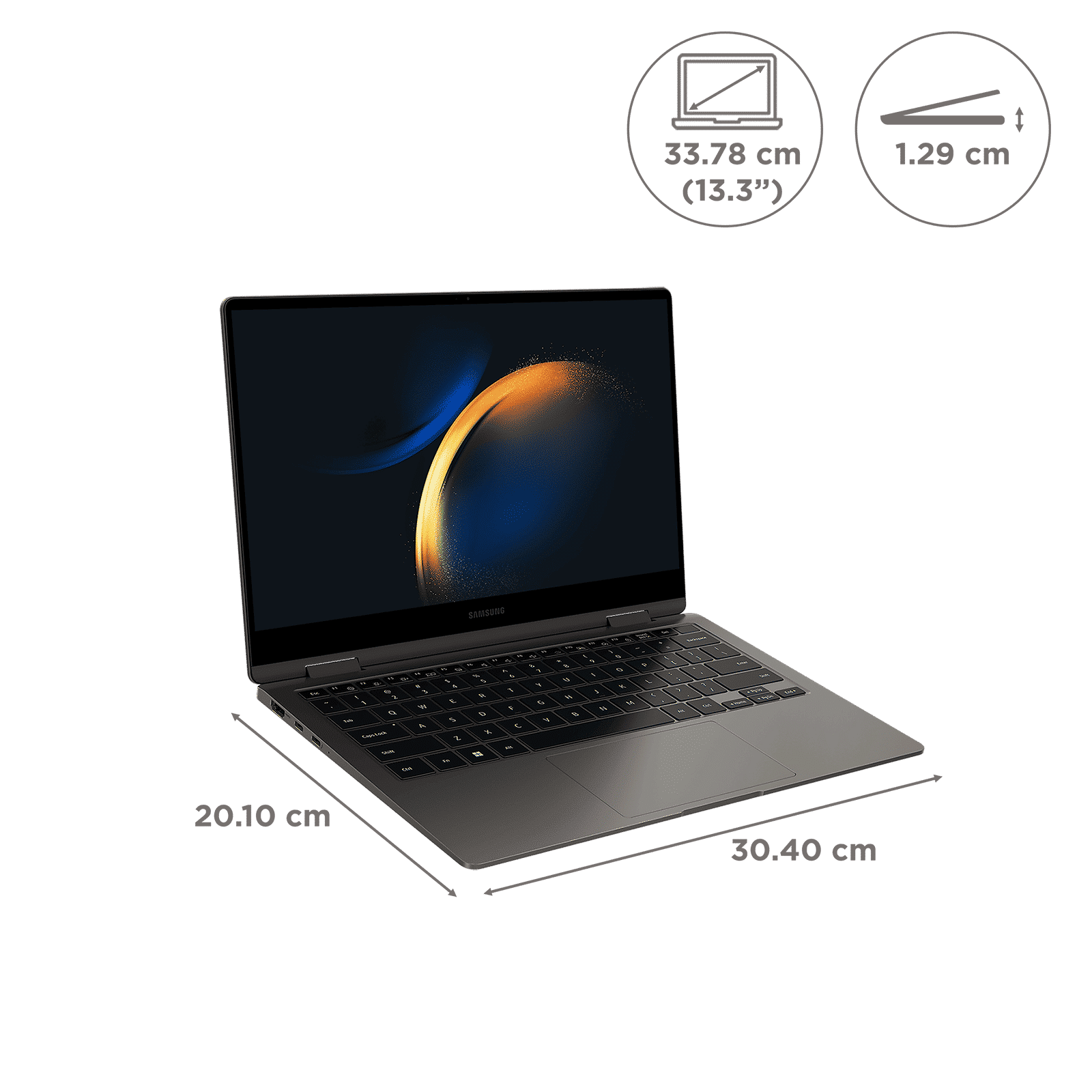 SAMSUNG Galaxy Book3 360 Intel Core i5 13th Gen 2-in-1 Laptop (16GB, 512GB SSD, Windows 11 Home, 13.3 inch Full HD Super AMOLED Display, MS Office 2021, Graphite, 1.16 KG)_2