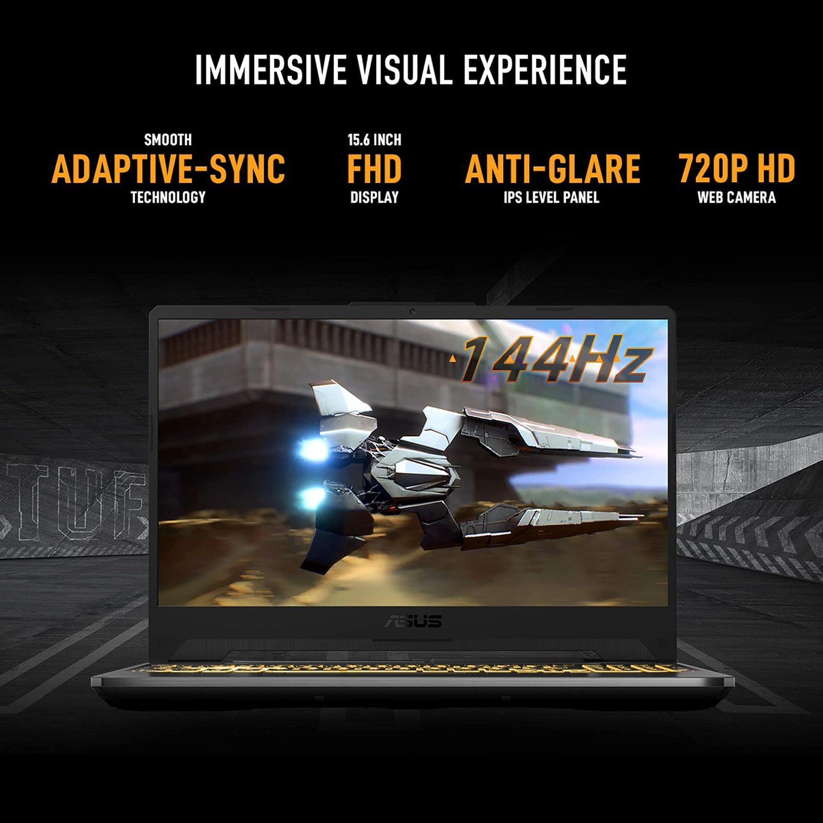 ASUS TUF Gaming A15 FA506NCR-HN075WS AMD Ryzen 7 Gaming Laptop (16GB, 512GB SSD, Windows 11 Home, 4GB Graphics, 15.6 inch 144 Hz Full HD IPS Display, NVIDIA GeForce RTX 3050, MS Office Home and Student 2021, Graphite Black, 2.3 KG)_9