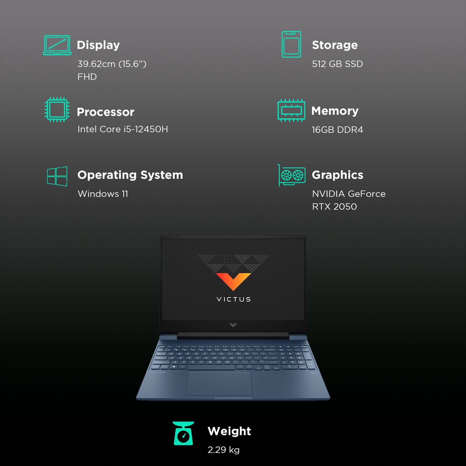 HP Victus 15-FA1313TX Intel Core i5 12th Gen Gaming Laptop (16GB, 512GB SSD, Windows 11 Home, 15.6 inch 144 Hz Full HD Display, NVIDIA GeForce RTX 2050, MS Office Home & Student 2021, Mica Silver, 2.29 KG)_3