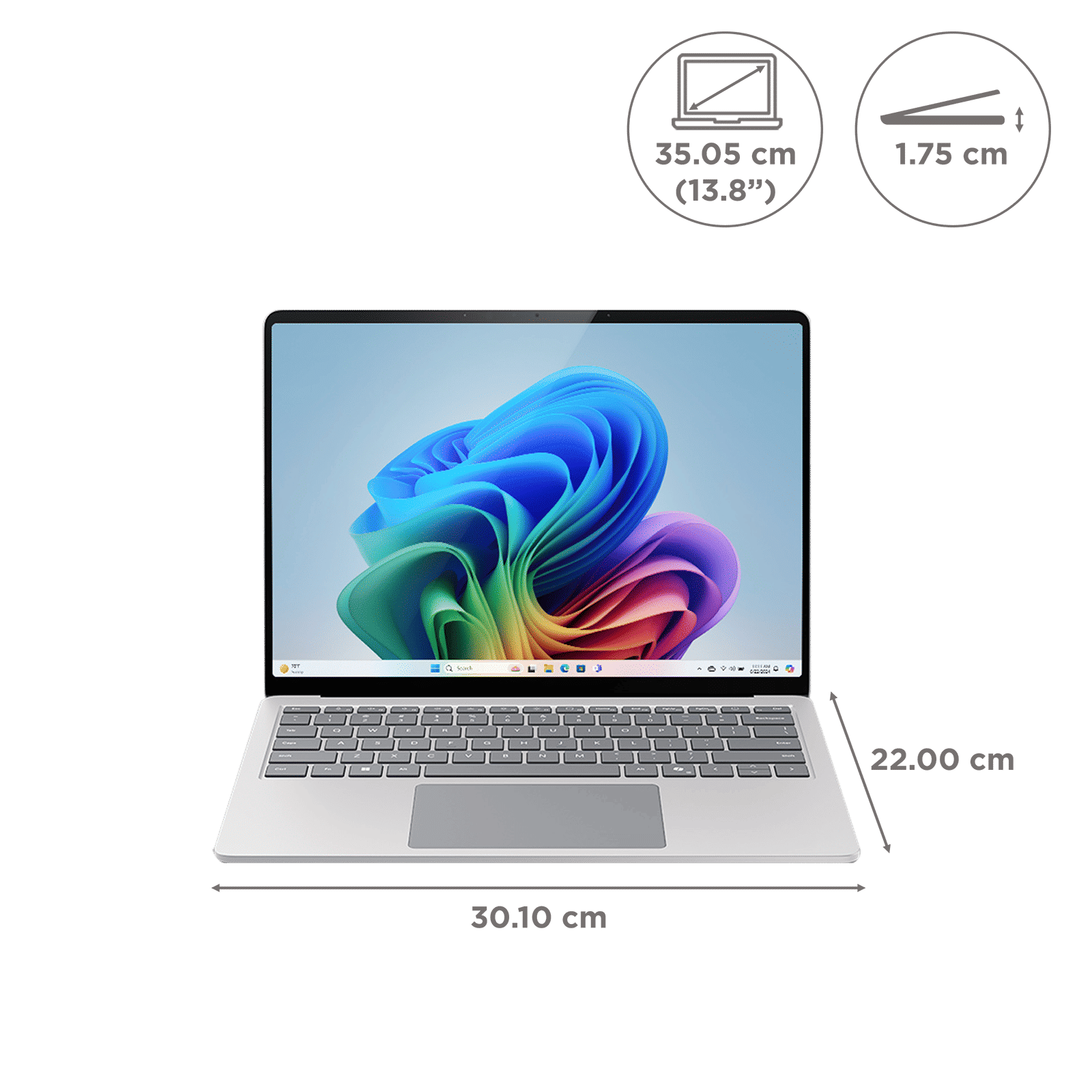 Microsoft Surface 7th Edition Snapdragon X Elite Touchscreen Ultra Thin Laptop (16GB, 512GB SSD, Windows 11 Home, 13.8 inch LCD Display, Platinum, 1.34 KG)_2