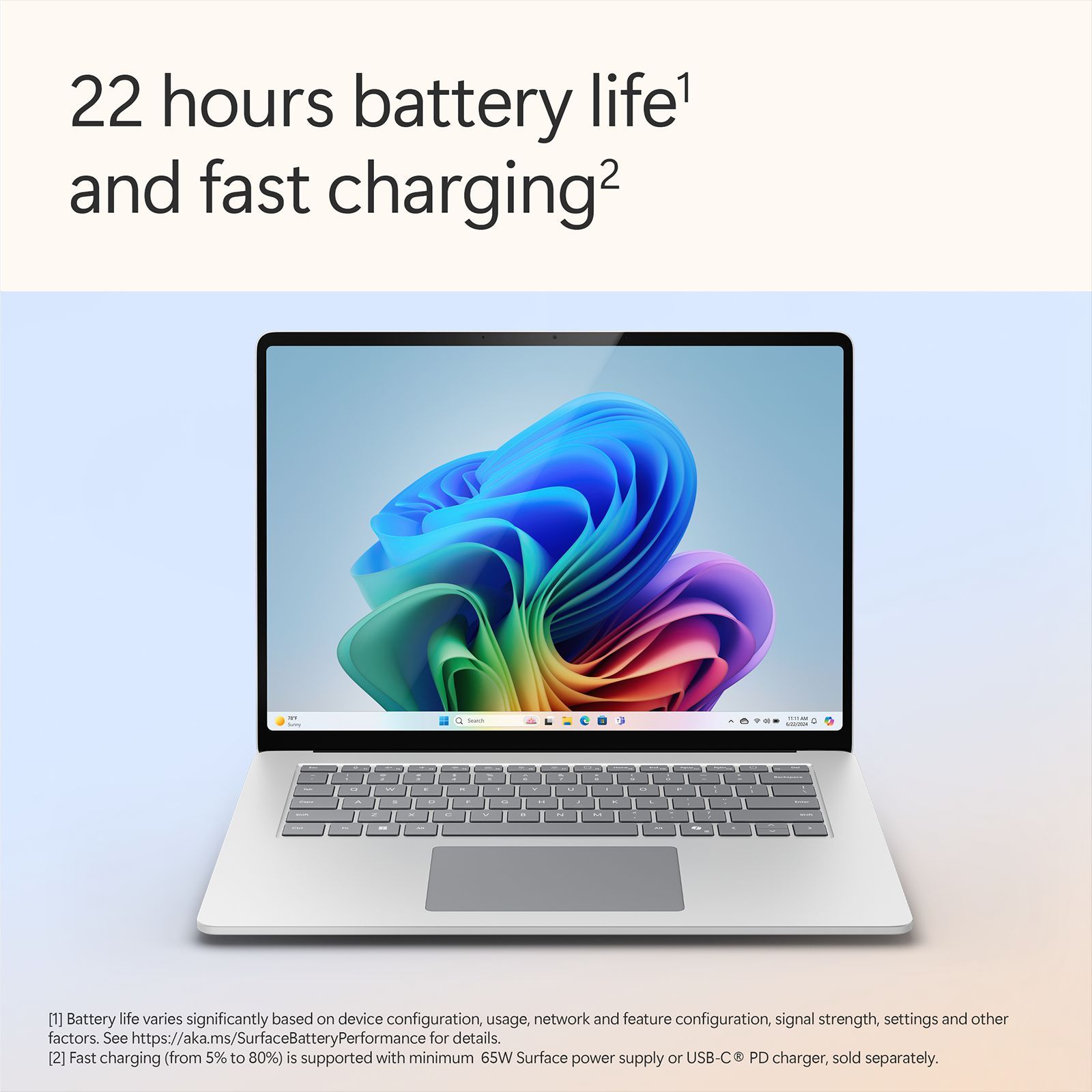 Microsoft Surface 7th Edition Snapdragon X Elite Touchscreen Ultra Thin Laptop (16GB, 256GB SSD, Windows 11 Home, 15 inch LCD Display, Platinum, 1.66 KG)_4