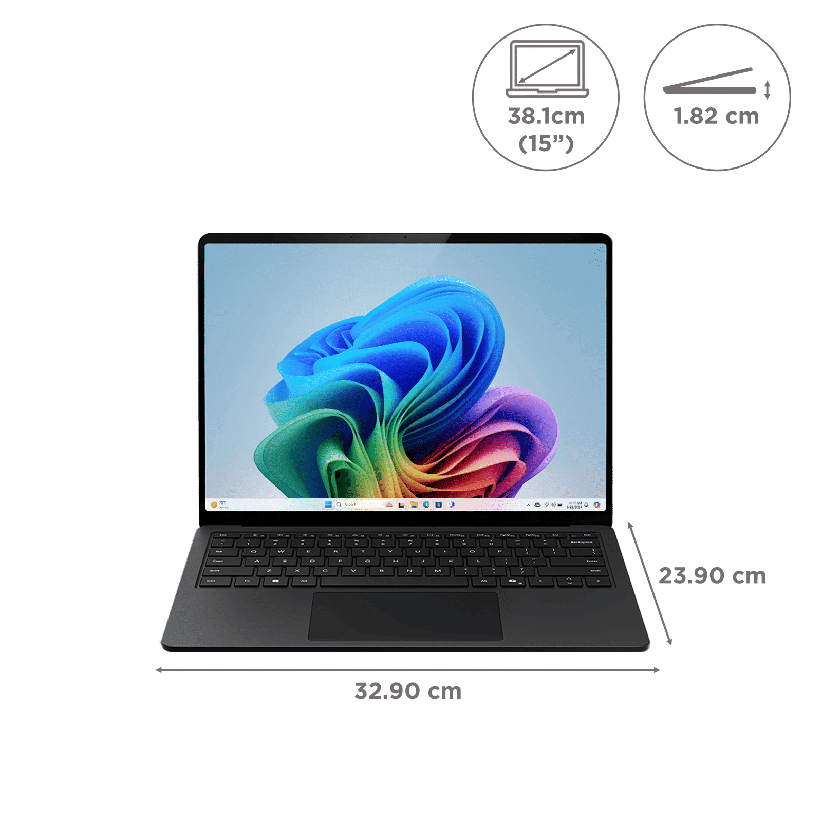 Microsoft Surface 7th Edition Snapdragon X Elite Touchscreen Ultra Thin Laptop (16GB, 512GB SSD, Windows 11 Home, 15 inch LCD Display, Black, 1.66 KG)_2