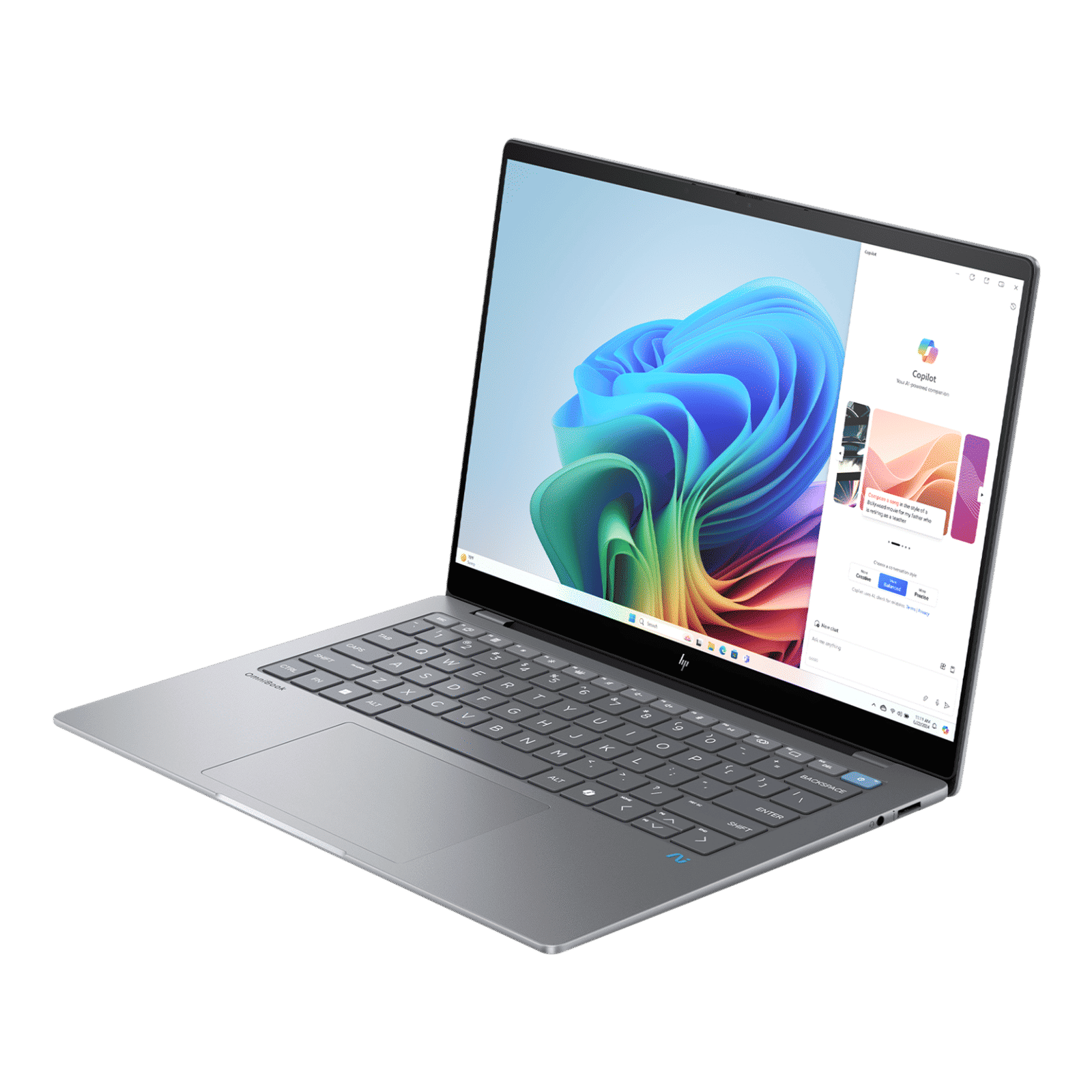 HP OmniBook X 14-fe0121QU Snapdragon X Elite Touchscreen Thin & Light Laptop (16GB, 1TB SSD, Next-Gen Windows, 14 inch 2.2K IPS Display, MS Office 2021, Meteor Silver, 1.34 KG)_4