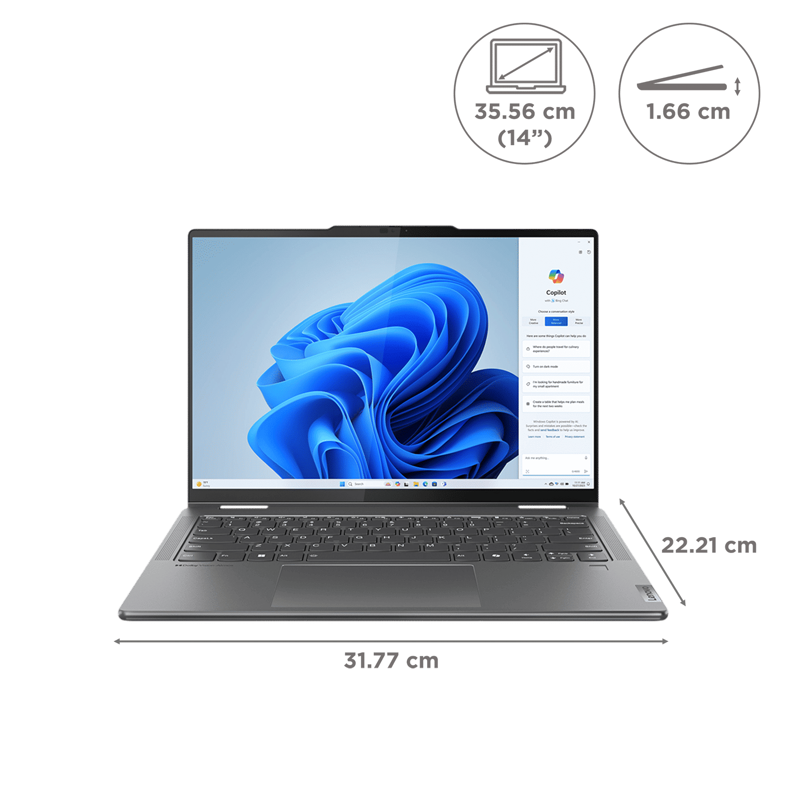 Lenovo Yoga 7 14IML9 Intel Core Ultra 5 Touchscreen 2-in-1 Laptop (16GB, 512GB SSD, Windows 11 Home, 14 inch WUXGA OLED Display, MS Office 2021, Storm Grey, 1.49 KG)_2