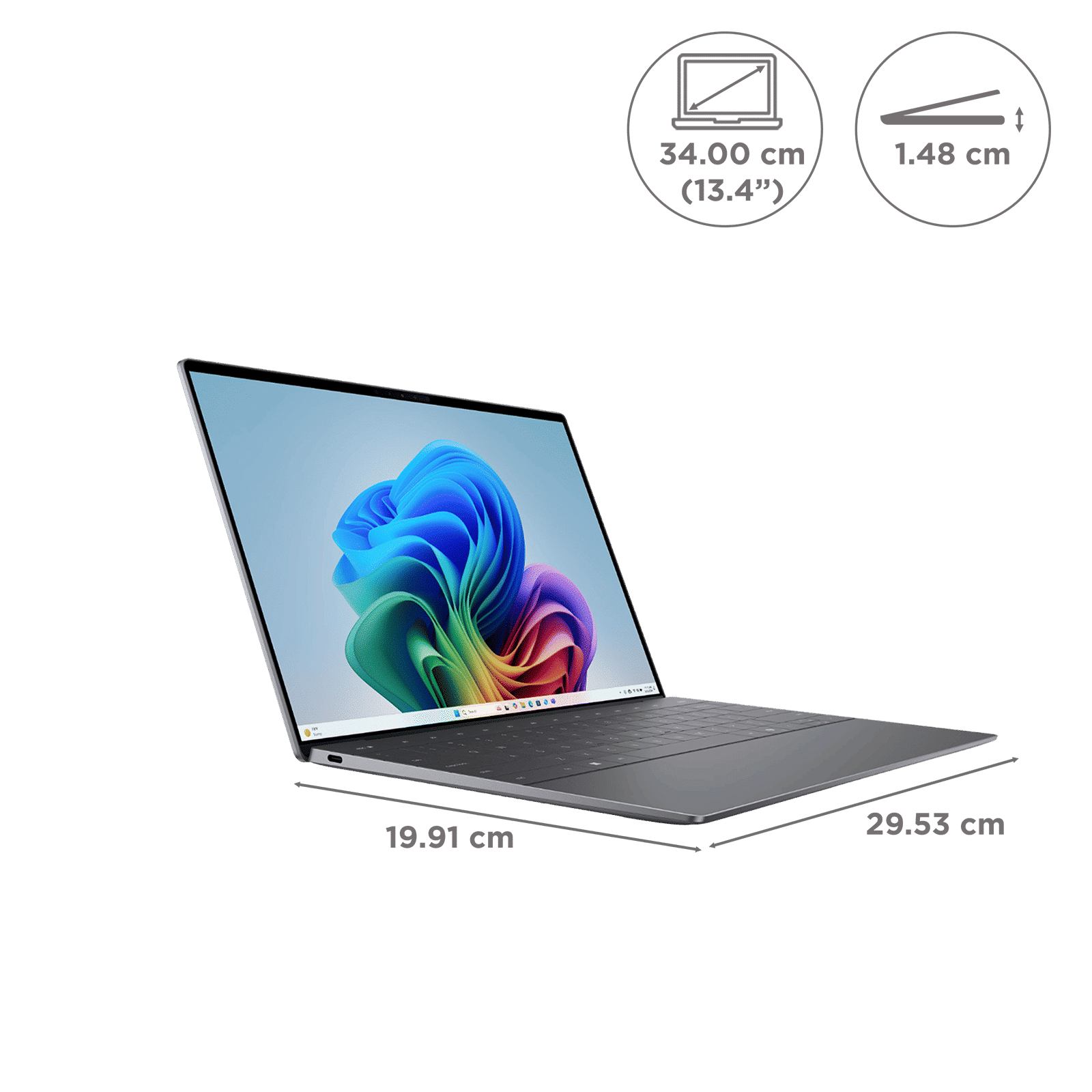 Dell XPS 13 Snapdragon X Elite Thin & Light Laptop (16GB, 512GB SSD, Windows 11 Home, 13.4 inch FHD Plus Display, MS Office 2021, Graphite, 1.19 KG)_2
