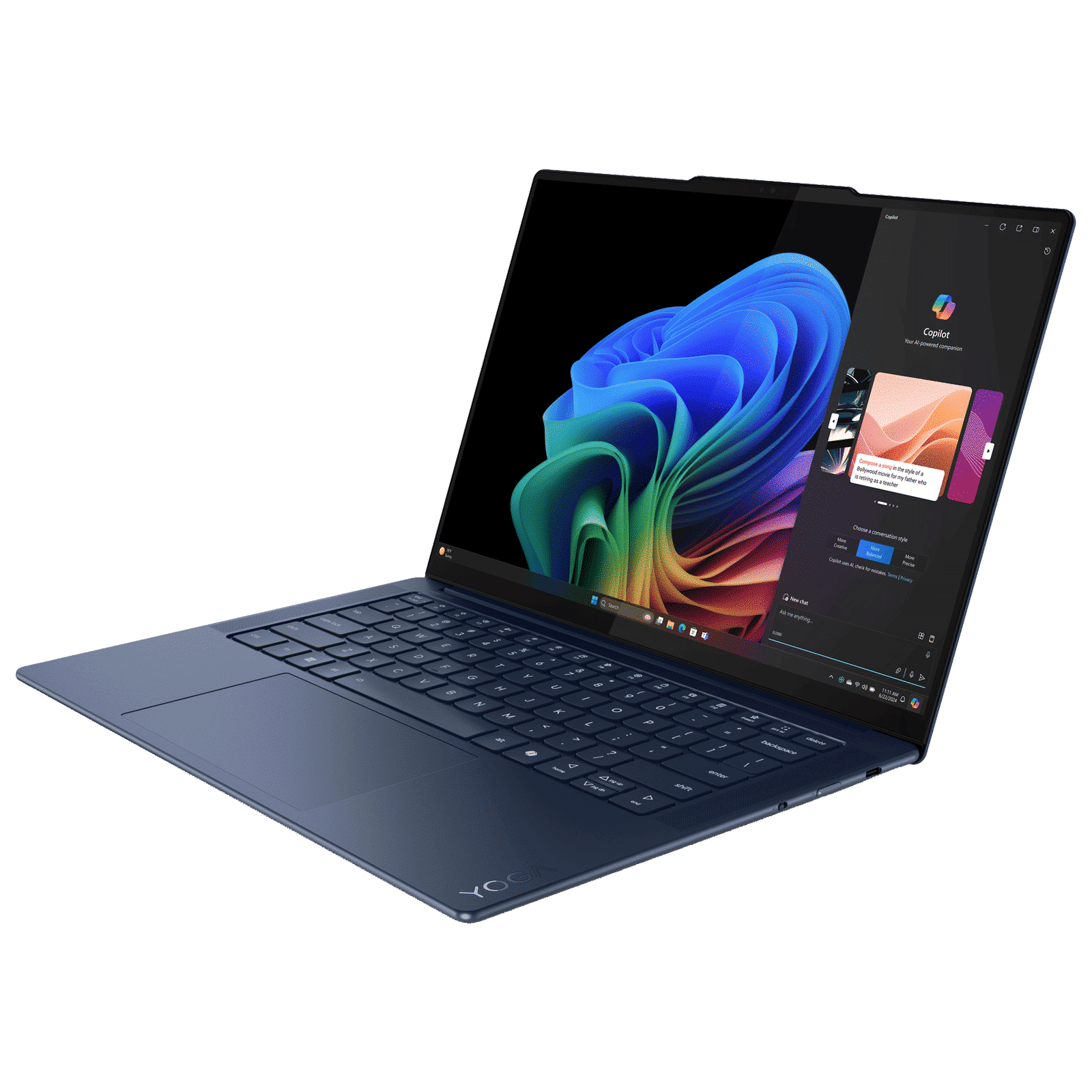 Lenovo Yoga Slim 7x Snapdragon X Elite X1E 9th Gen Touchscreen Thin & Light Laptop (32GB, 1TB SSD, Windows 11 Home, 14.5 inch OLED Display, MS Office 2021, Cosmic Blue, 1.28 KG)_4