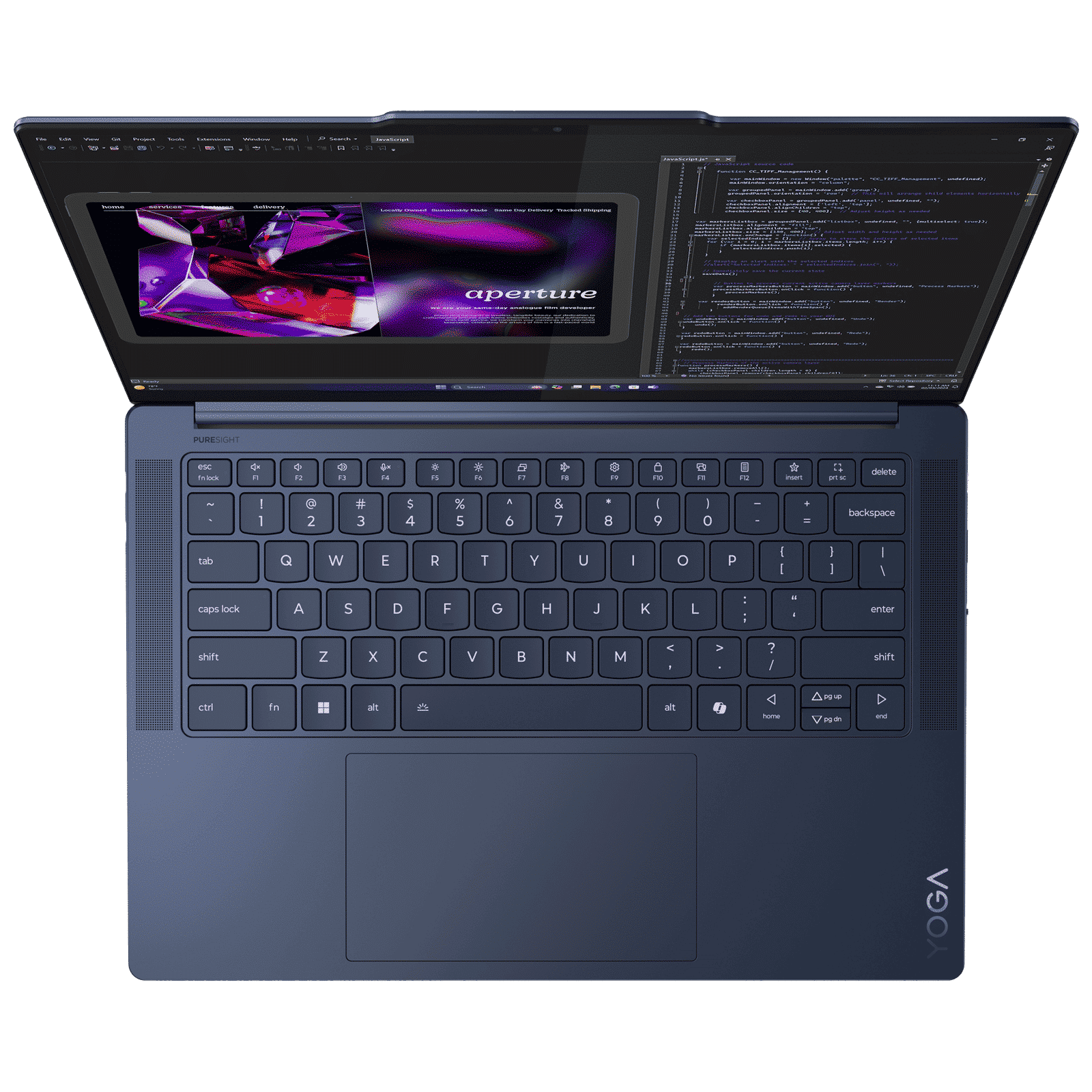 Lenovo Yoga Slim 7x Snapdragon X Elite X1E 9th Gen Touchscreen Thin & Light Laptop (32GB, 1TB SSD, Windows 11 Home, 14.5 inch OLED Display, MS Office 2021, Cosmic Blue, 1.28 KG)_5