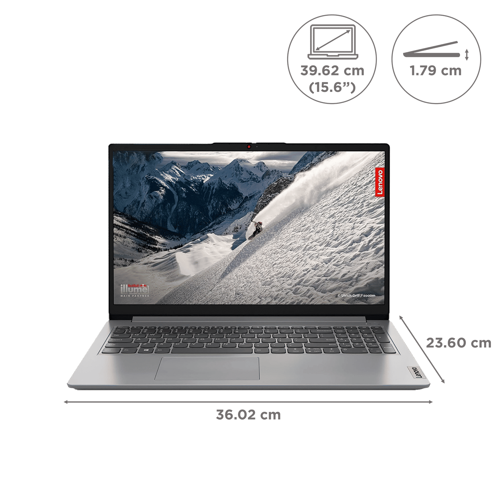 Lenovo IdeaPad 1 15AMN7 AMD Ryzen 5 Thin & Light Laptop (8GB, 512GB SSD, Windows 11 Home, 15.6 inch Full HD Display, MS Office 2021, Cloud Grey, 1.58 KG)_2