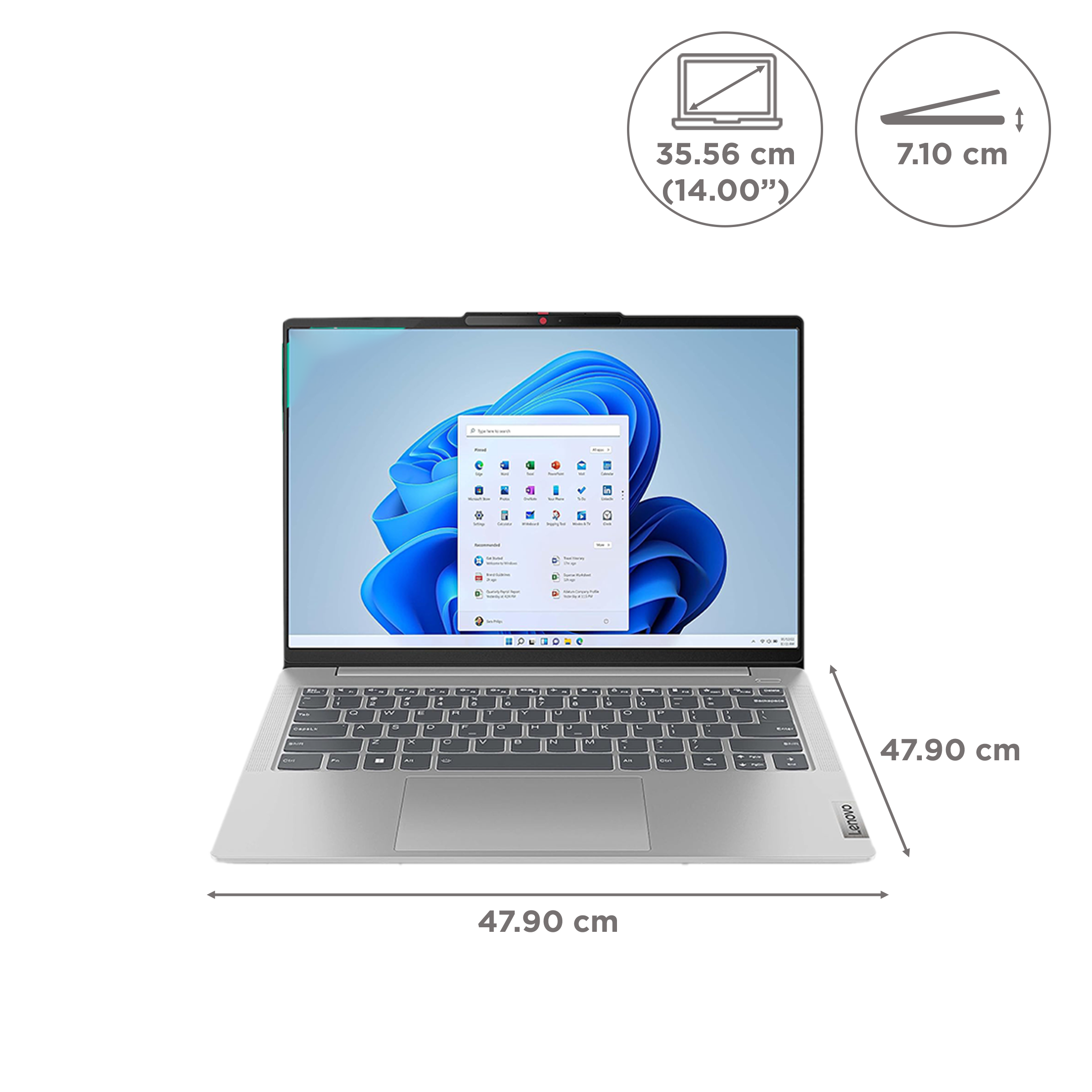 Lenovo IdeaPad Slim 5 14ABR8 AMD Ryzen 5 Thin & Light Laptop (16GB, 1TB SSD, Windows 11 Home, 14 inch WUXGA OLED Display, MS Office 2021, Cloud Grey, 1.46 KG)_2