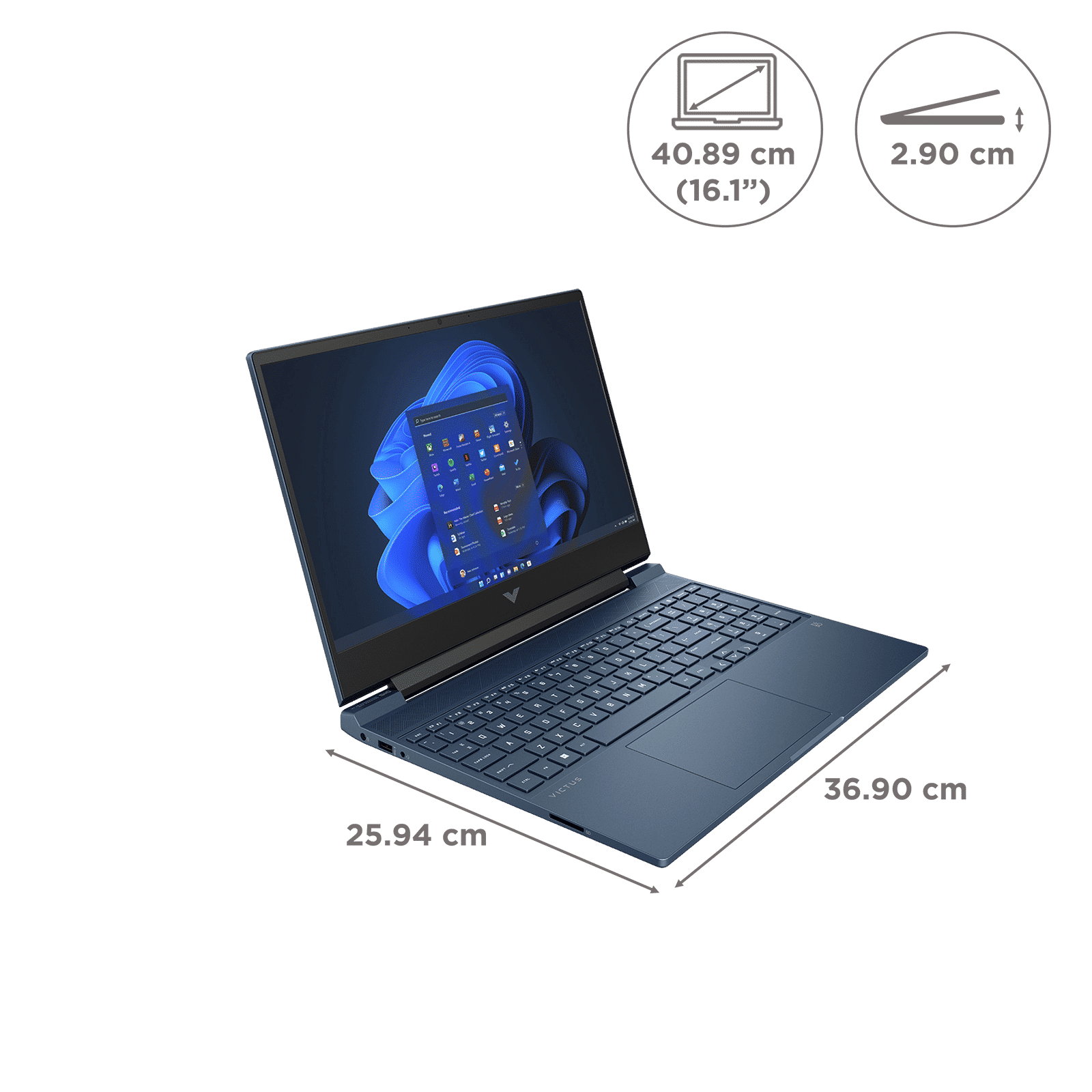 HP Victus 16-R0327TX Intel Core i5 13th Gen Gaming Laptop (16GB, 512 GB SSD, Windows 11 Home, 6GB Graphics, 16.1 inch 144 Hz Full HD IPS Display, NVIDIA GeForce RTX 3050, MS Office Home & Student 2021, Performance Blue, 2.31 KG)_2