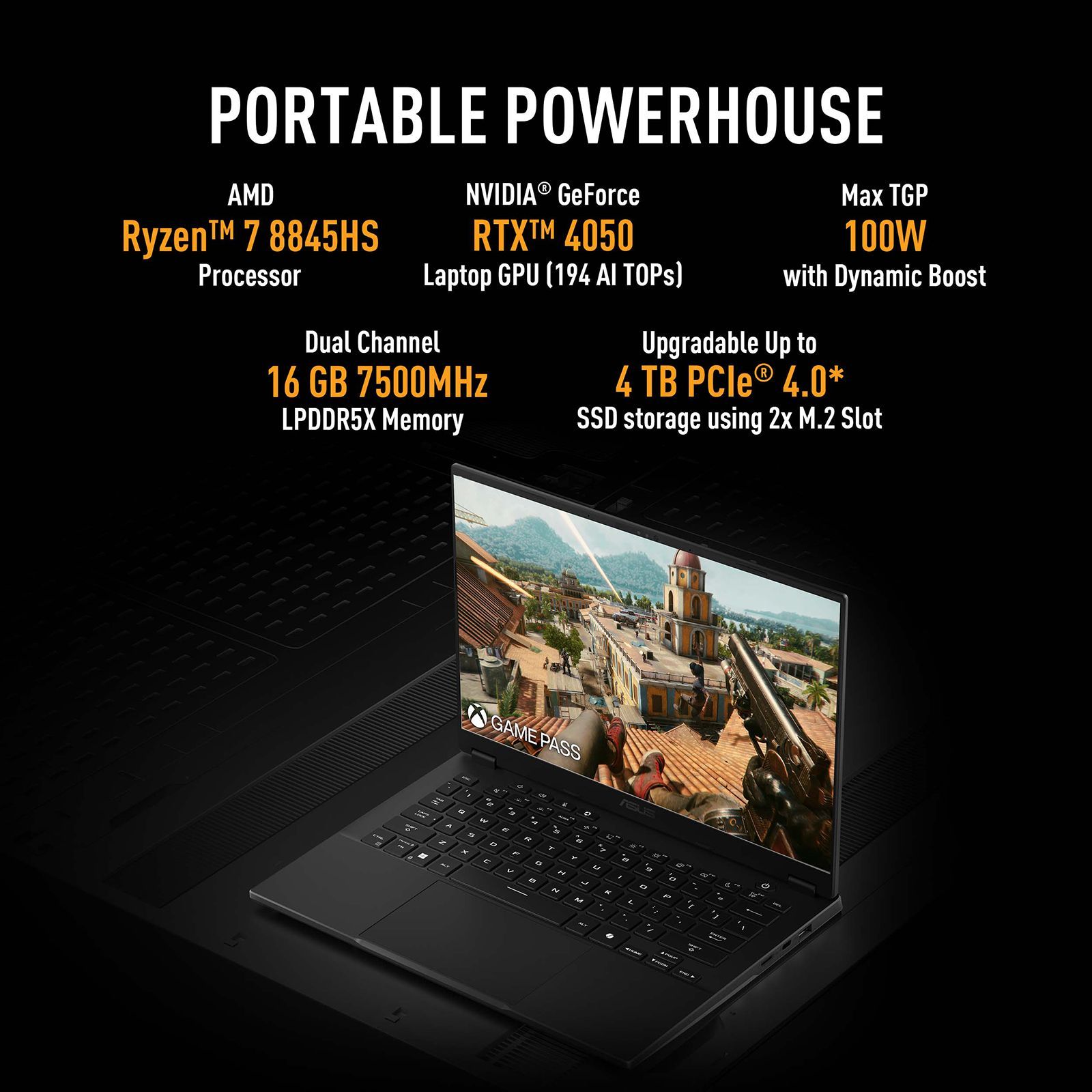 ASUS TUF Gaming FA401UU-RG033WS AMD Ryzen 7 8845HS Gaming Laptop (16GB, 1TB SSD, Windows 11 Home, 6GB Graphics, 14 inch 165 Hz WQXGA IPS Display, NVIDIA GeForce RTX 4050, MS Office Home and Student 2021, Jaeger Gray, 1.46 KG)_15