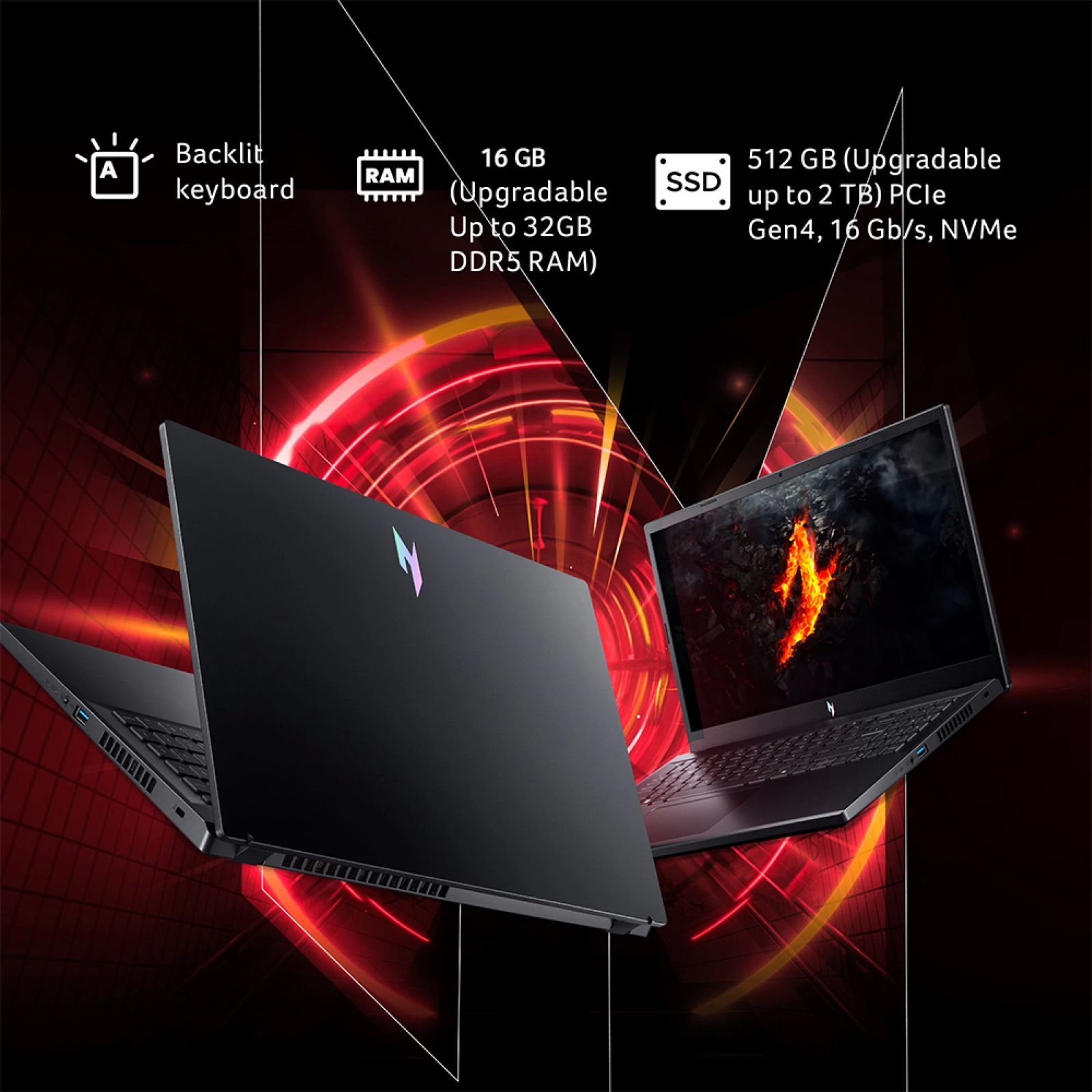 acer NITRO V ANV15-41 AMD Ryzen 7 Gaming Laptop (16GB, 512GB SSD, Windows 11 Home, 6GB Graphics, 15.6 inch 144 Hz Full HD Display, NVIDIA GeForce RTX 3050, Obsidian Black, 2.1 KG)_4