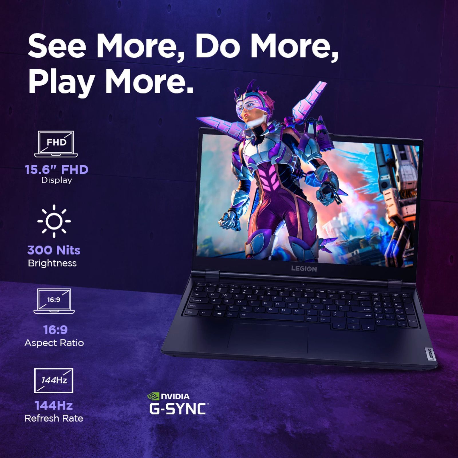 Lenovo Legion 5 15IRX9 Intel Core i7 13th Gen Gaming Laptop (24GB, 512GB SSD, Windows 11 Home, 8GB Graphics, 15.6 inch 144 Hz Full HD IPS Display, NVIDIA GeForce RTX 4060, MS Office Home & Student 2021, Storm Grey, 2.32 KG)_12