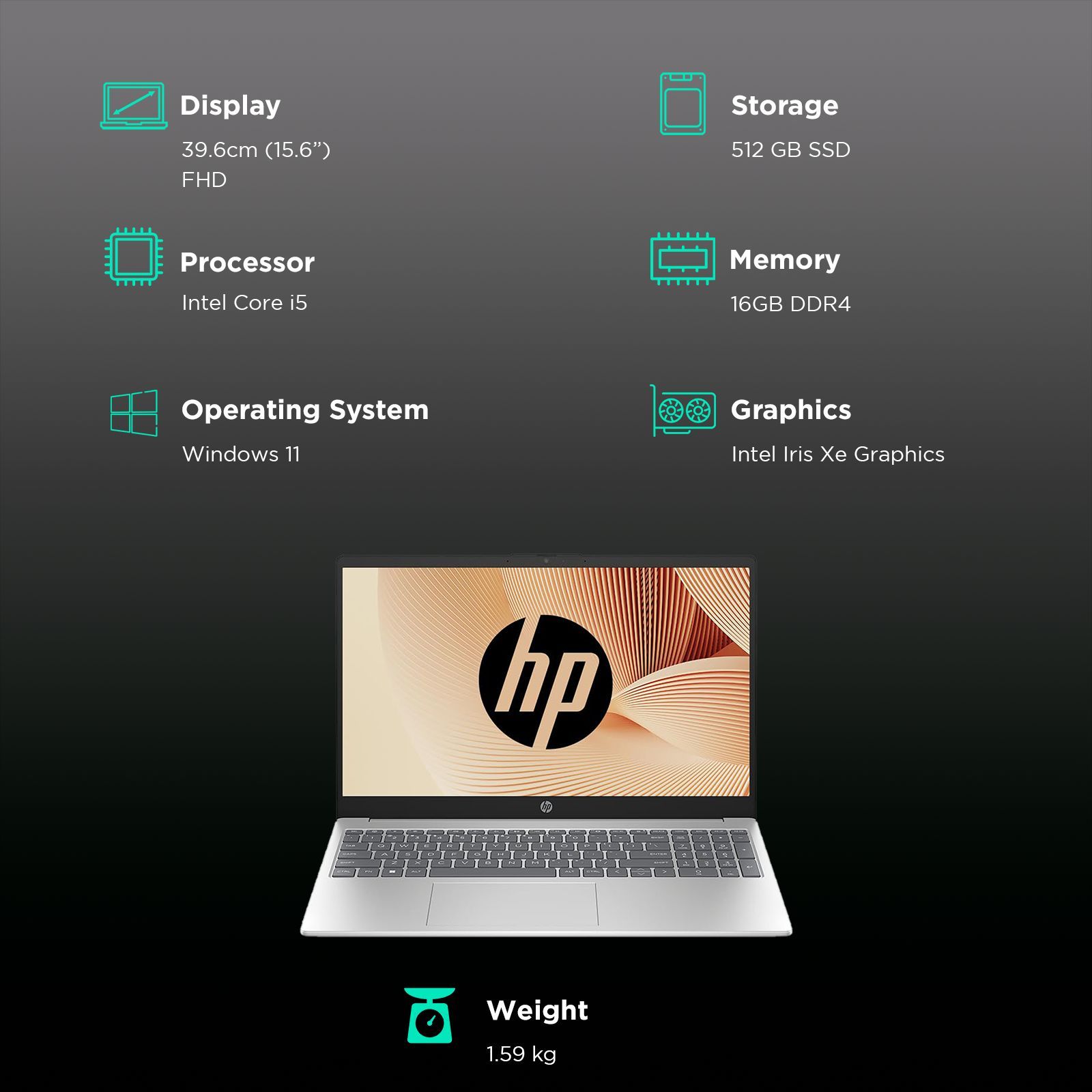 HP 15-fd0111TU Intel Core i5 12th Gen Thin & Light Laptop (16GB, 512GB SSD, Windows 11 Home, 15.6 inch Full HD Display, MS Office, Natural Silver, 1.59 KG) HP 15-fd0111TU Intel Core i5 12th Gen Thin & Light Laptop (16GB, 512GB SSD, Windows 11 Home, 15.6 inch Full HD Display, MS Office, Natural Silver, 1.59 KG)_3