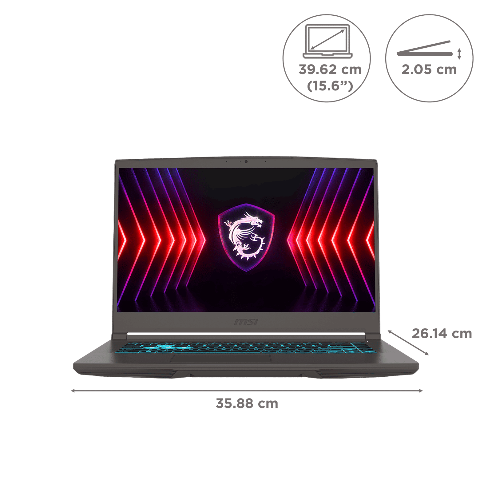MSI Thin 15 B13UC-2617IN Intel Core i5 13th Gen Gaming Laptop (16GB, 512GB SSD, Windows 11 Home, 4GB Graphics, 15.6 inch 144 Hz Full HD Display, NVIDIA GeForce RTX 3050, MS Office 2021, Cosmos Gray, 1.86 KG)_2
