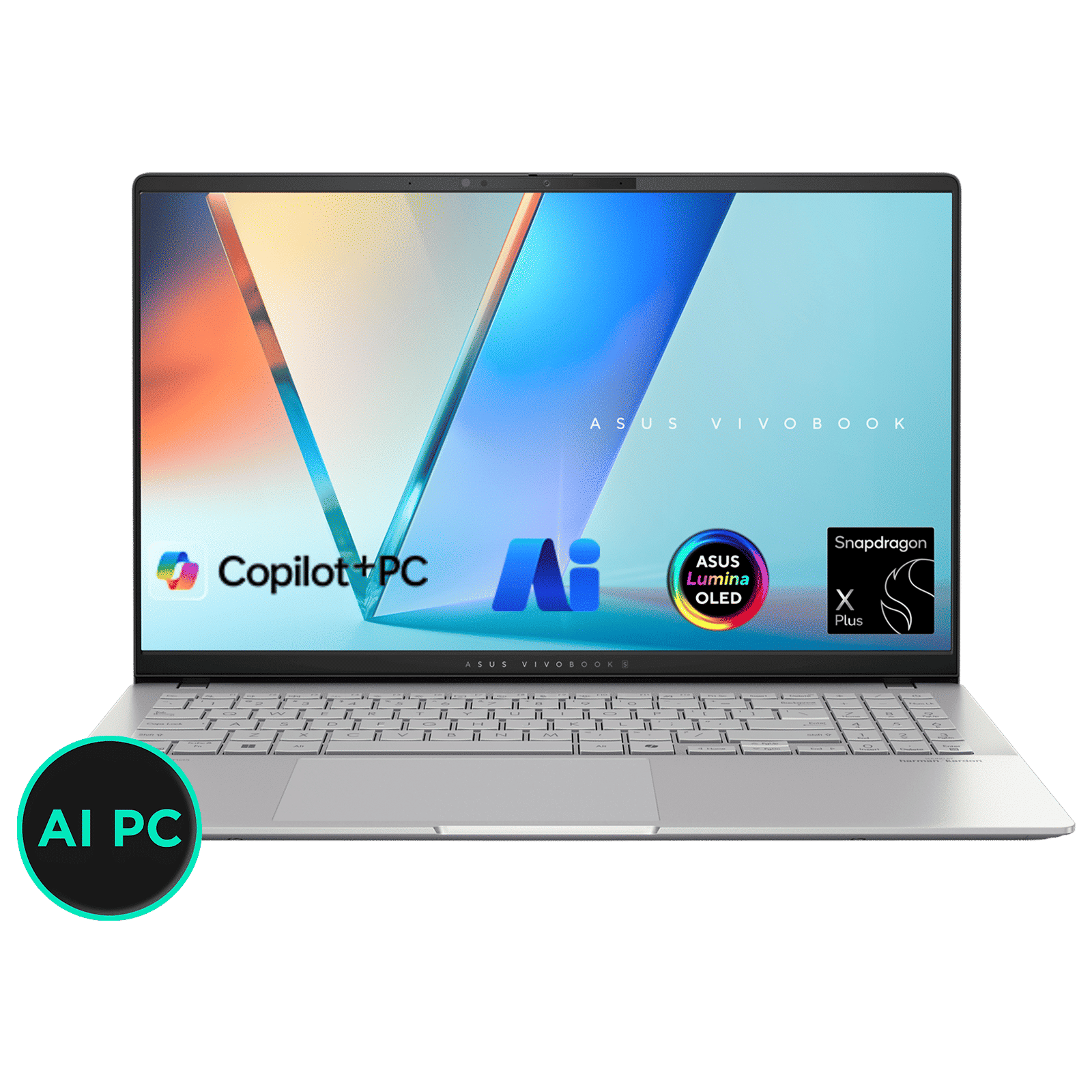 ASUS Vivobook S 15 S5507QA-MA551WS Snapdragon X Plus X1P 42 100 Thin & Light Laptop (16GB, 1TB SSD, Windows 11 Home, 15.6 inch OLED Display, MS Office 2021, Cool Silver, 1.42 KG)_1