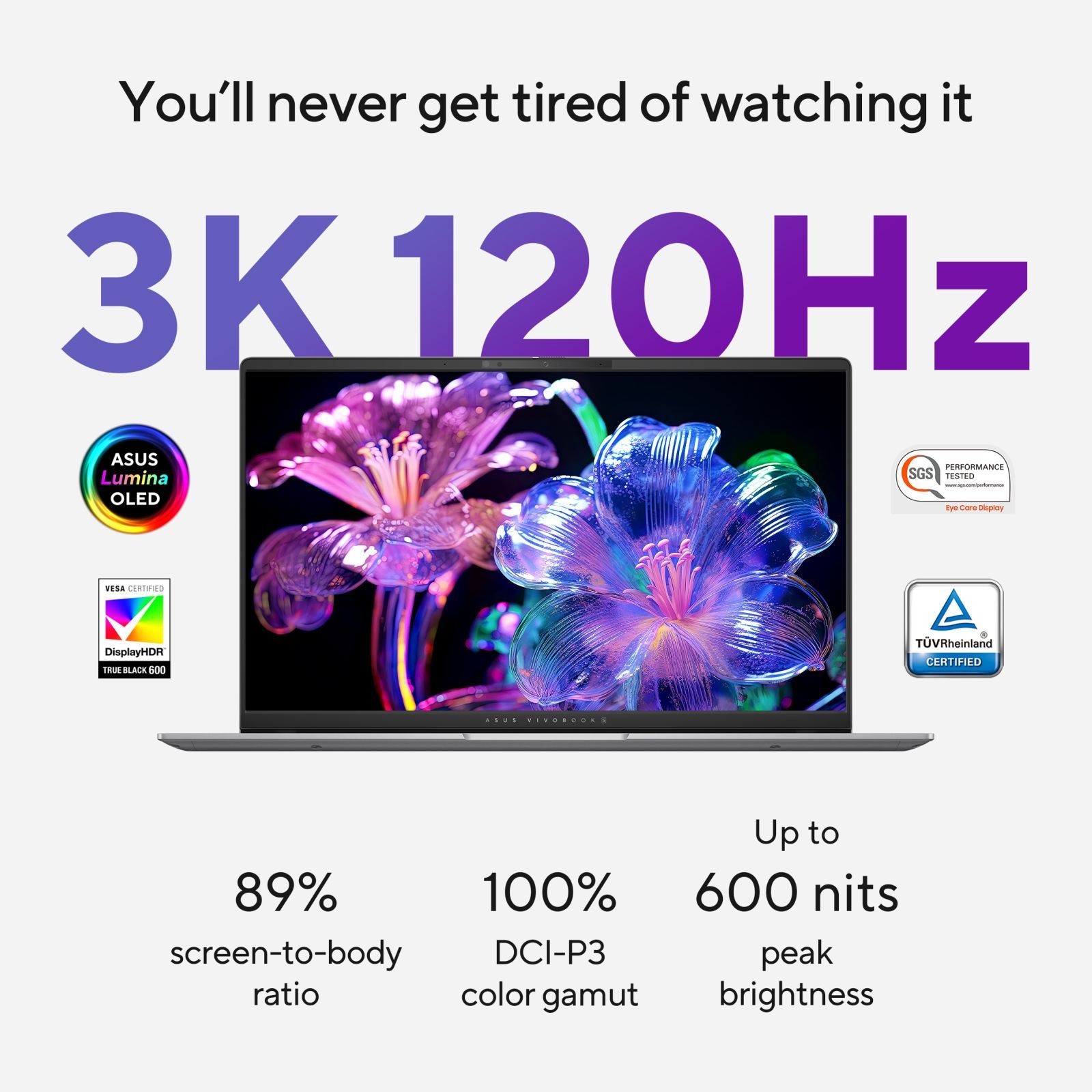 ASUS Vivobook S 15 S5507QA-MA551WS Snapdragon X Plus X1P 42 100 Thin & Light Laptop (16GB, 1TB SSD, Windows 11 Home, 15.6 inch OLED Display, MS Office 2021, Cool Silver, 1.42 KG)_5