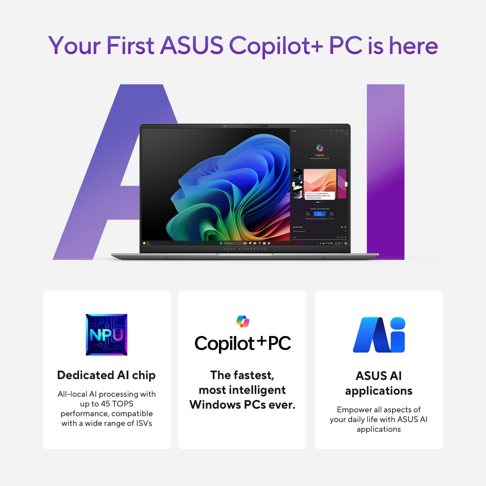 ASUS Vivobook S 15 S5507QA-MA551WS Snapdragon X Plus X1P 42 100 Thin & Light Laptop (16GB, 1TB SSD, Windows 11 Home, 15.6 inch OLED Display, MS Office 2021, Cool Silver, 1.42 KG)_6