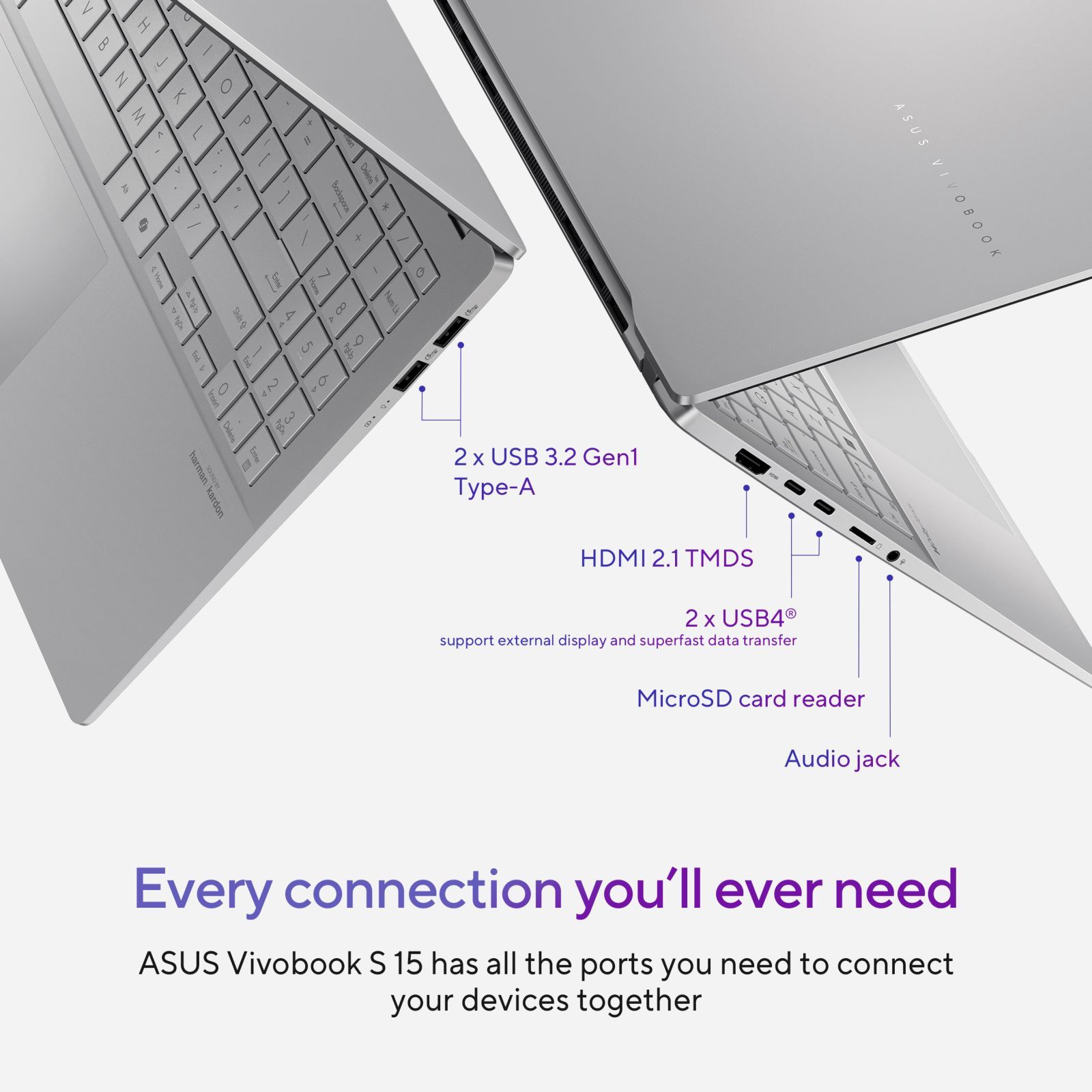 ASUS Vivobook S 15 S5507QA-MA551WS Snapdragon X Plus X1P 42 100 Thin & Light Laptop (16GB, 1TB SSD, Windows 11 Home, 15.6 inch OLED Display, MS Office 2021, Cool Silver, 1.42 KG)_10