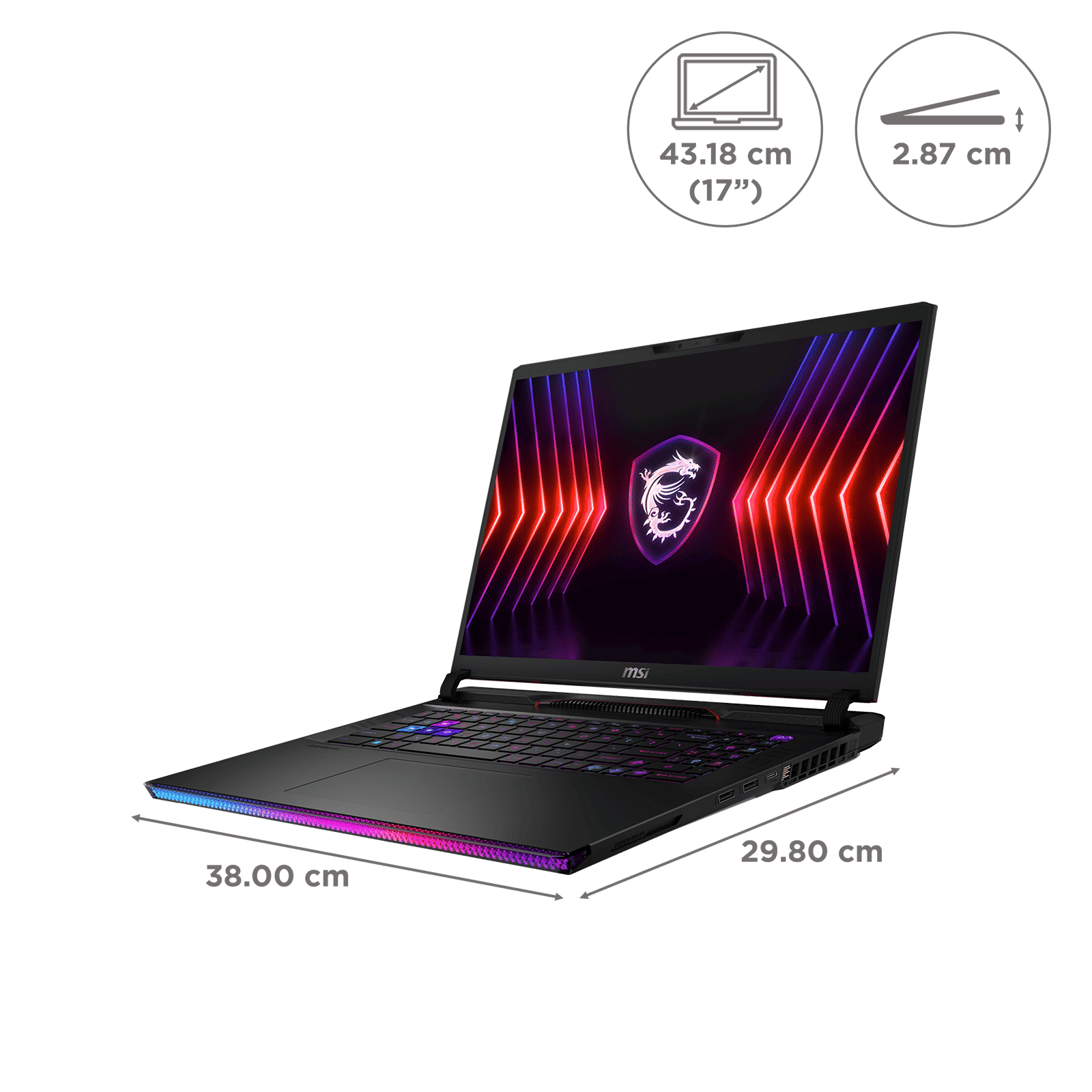 MSI Raider GE78 HX 14VHG Intel Core i9 Gaming Laptop (32GB, 2TB SSD, Windows 11 Home, 12GB Graphics, 17 inch 240 Hz QHD Plus IPS Level Display, NVIDIA GeForce RTX 4080, Black, 3.1 KG)_2