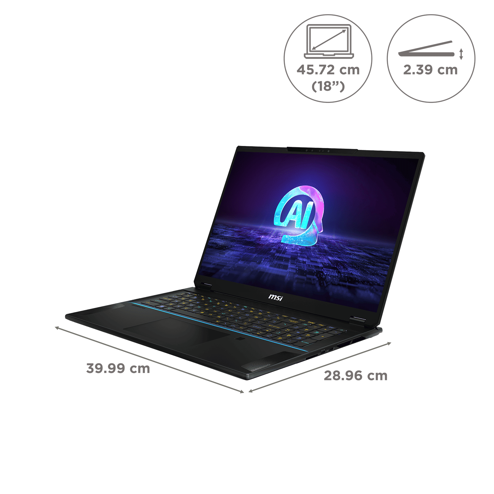 MSI Stealth 18 AI Studio A1VHG 023IN Intel Core Ultra 9 Gaming Laptop (32GB, 2TB SSD, Windows 11 Home, 12GB Graphics, 18 inch 120 Hz UHD Plus Display, NVIDIA GeForce RTX 4080, Midnight Black, 2.89 KG)_2