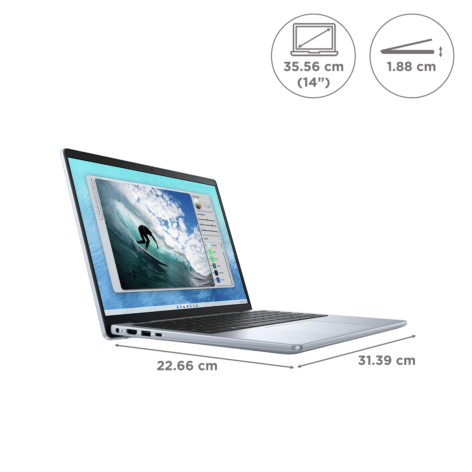 DELL Inspiron 14 5440 Intel Core i5 13th Gen Thin & Light Laptop (16GB, 512GB SSD, Windows 11, 14 inch Full HD IPS Display, MS Office 2021, Ice Blue, 1.54 KG)_2