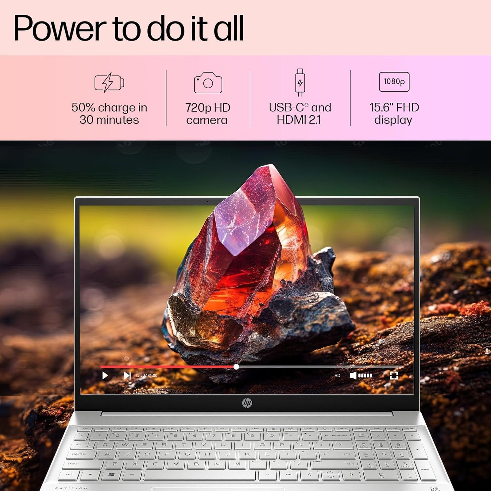 HP Pavilion 15 eh3036AU AMD Ryzen 5 7530U Thin & Light Laptop (8GB, 512GB SSD, Windows 11 Home, 15.6 inch Full HD Display, MS Office 2021, Natural Silver, 1.75 KG)_11