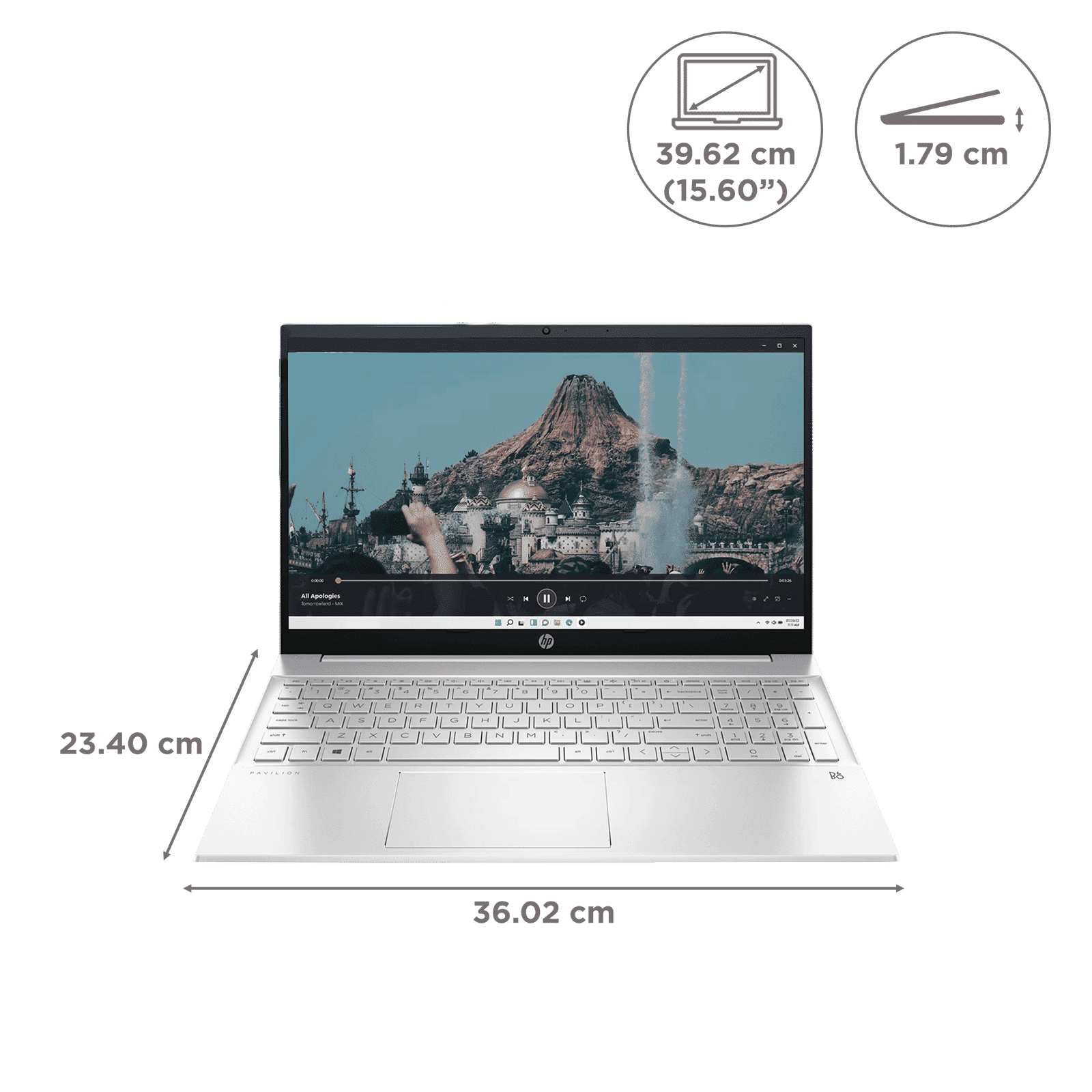 HP Pavilion 15 eh3036AU AMD Ryzen 5 7530U Thin & Light Laptop (8GB, 512GB SSD, Windows 11 Home, 15.6 inch Full HD Display, MS Office 2021, Natural Silver, 1.75 KG)_2