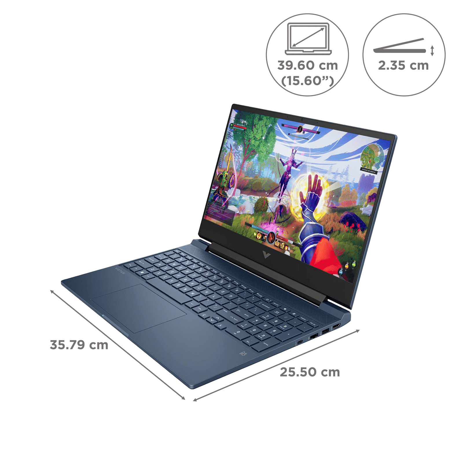 HP Victus Intel Core i5 13th Gen Gaming Laptop (16GB, 512GB SSD, Windows 11 Home, 4GB Graphics, 15.6 inch 144 Hz Full HD IPS Display, NVIDIA GeForce RTX 2050, Performance Blue, 2.29 KG)_2