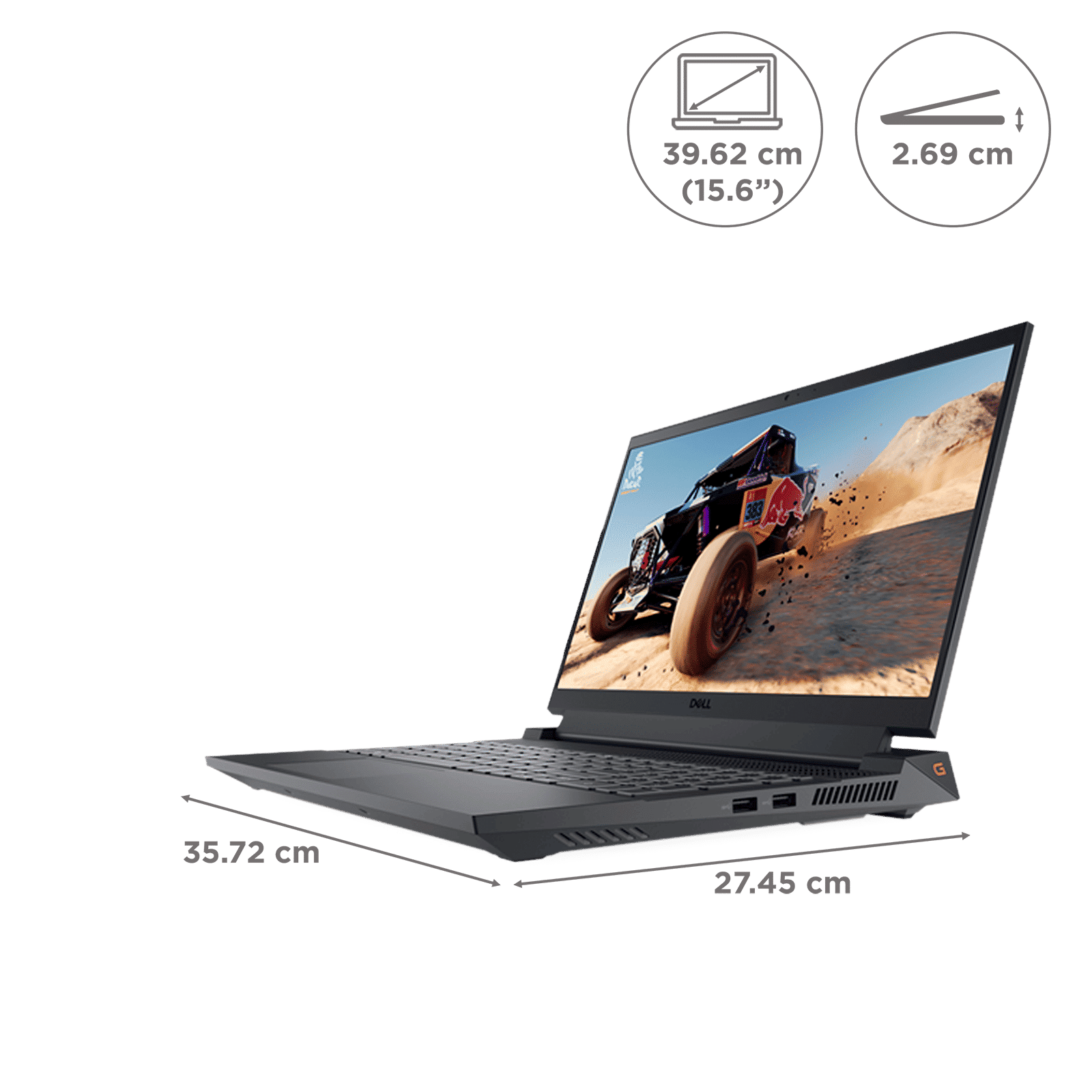 Dell G15 Intel Core i7 13th Gen Gaming Laptop (16GB, 1TB SSD, Windows 11 Home, 8GB Graphics, 15.6 inch 165 Hz Full HD Display, NVIDIA GeForce RTX 4060, MS Office Home & Student 2021, Dark Shadow Gray, 2.81 KG)_2