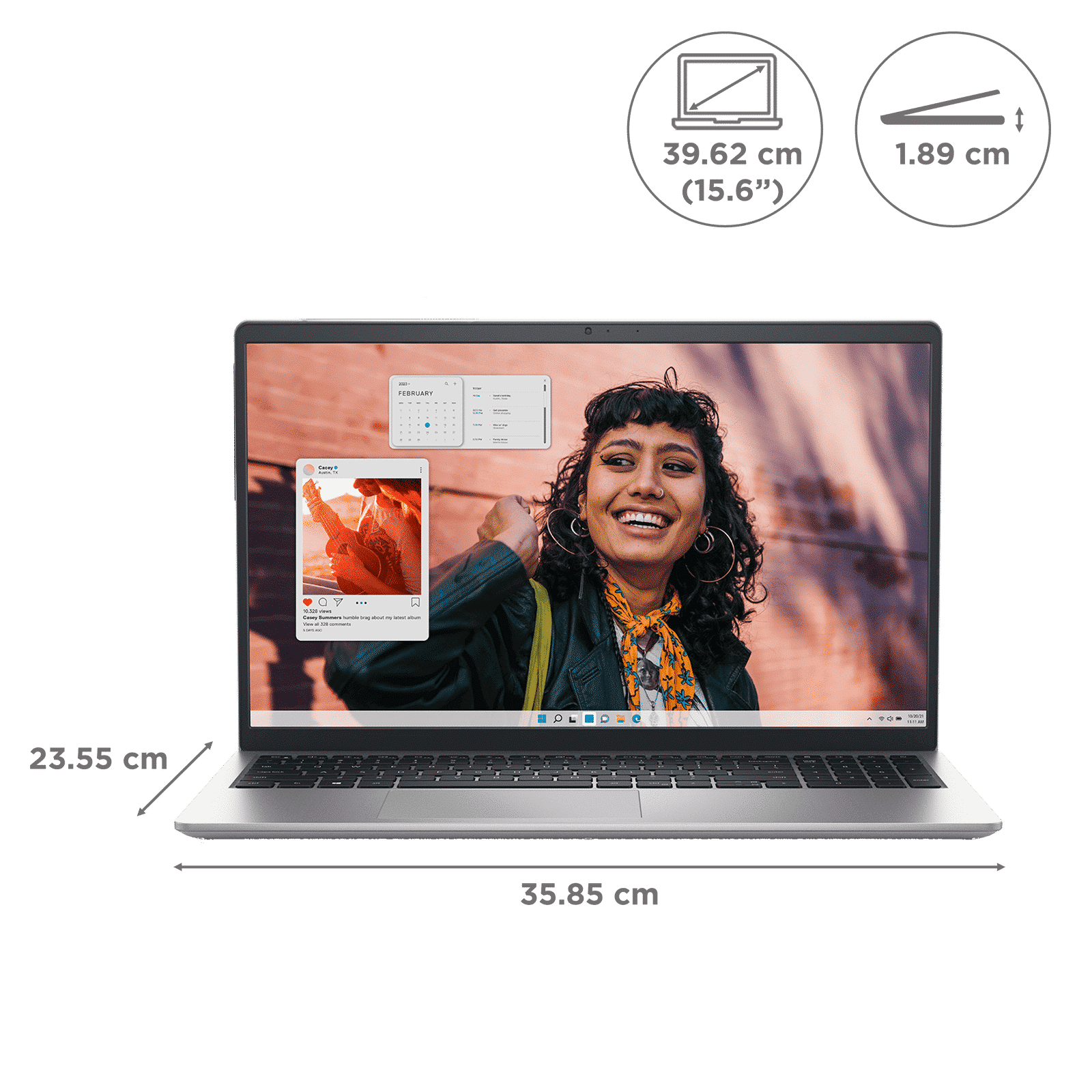 DELL Inspiron 15 Intel Core i5 13th Gen Thin & Light Laptop (8GB RAM, 512GB SSD, Windows 11 Home, 15.6 inch Full HD Display, MS Office Home, Platinum Silver, 1.62 KG)_2