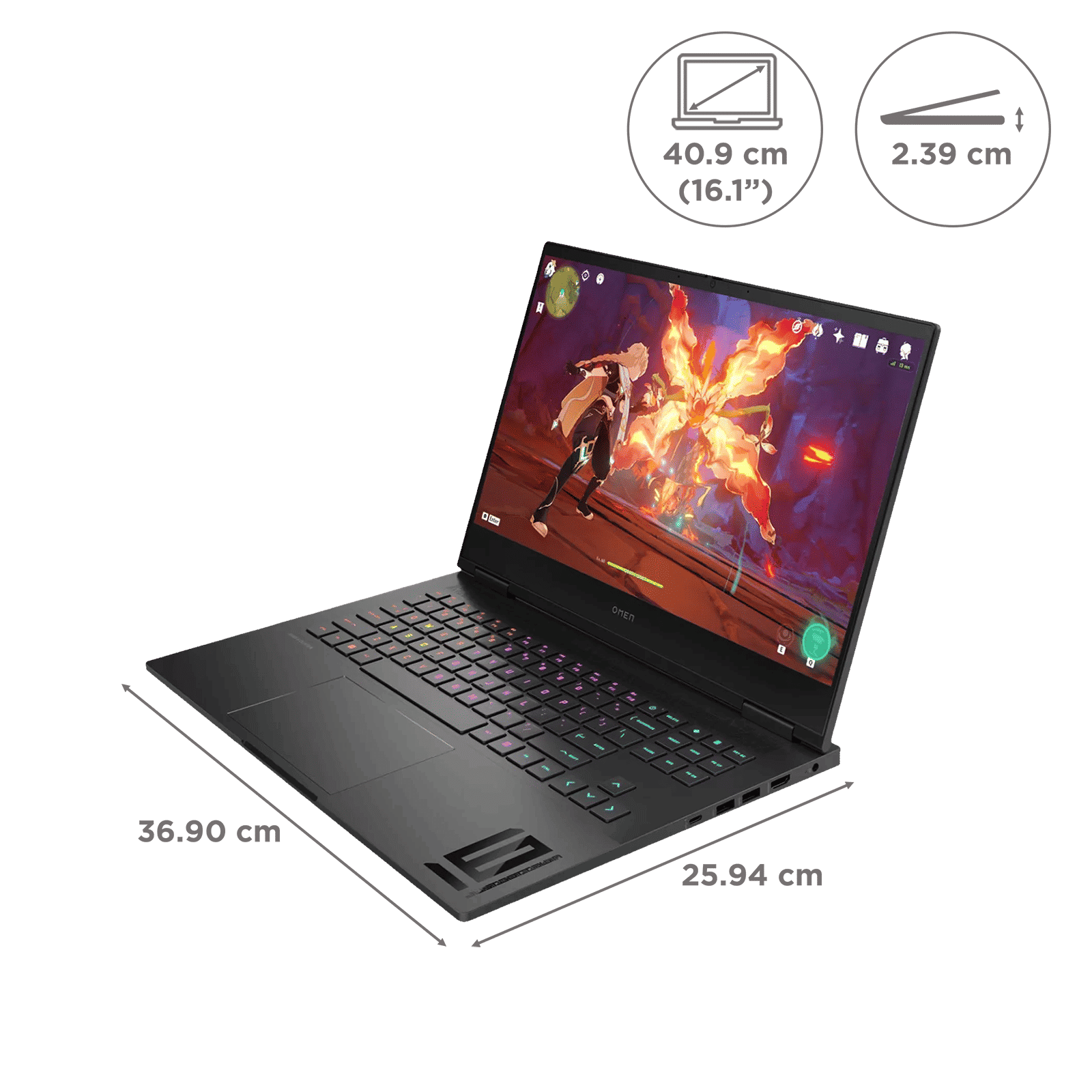 HP OMEN 16-xd0015AX AMD Ryzen 7-7840HS Gaming Laptop (16GB, 1TB SSD, Windows 11 Home, 6GB Graphics, 16.1 inch 165 Hz Full HD Display, NVIDIA GeForce RTX 4050, MS Office 2021, Shadow Black, 2.37 KG)_2