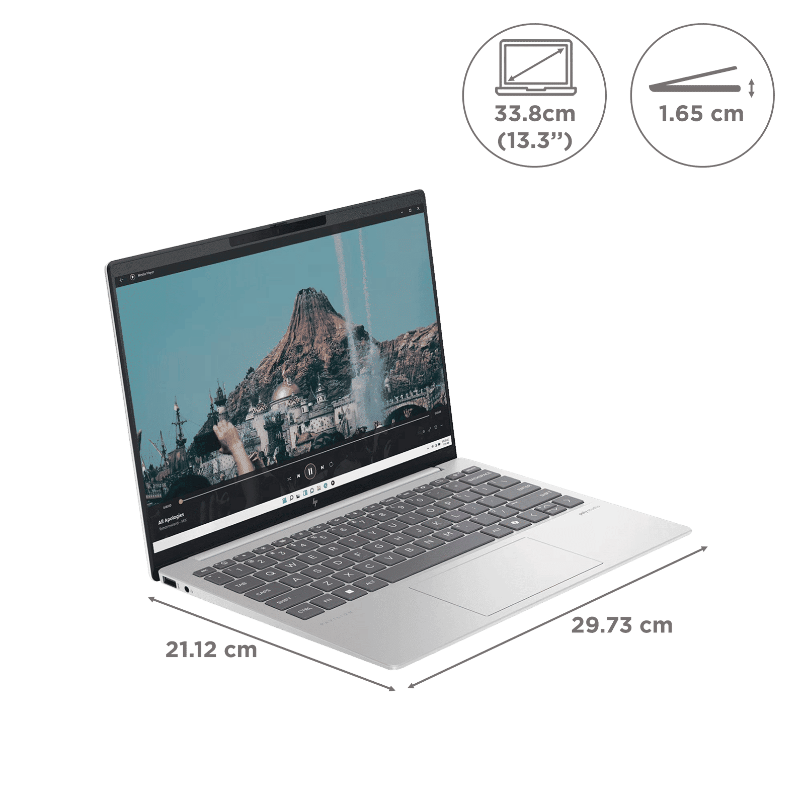 HP Pavilion Aero 13-bg0016AU AMD Ryzen 5-8640U Thin & Light Laptop (16GB, 512GB SSD, Windows 11 Home, 13.3 inch WUXGA IPS Display, MS Office 2021, Natural Silver, 1 KG)_2