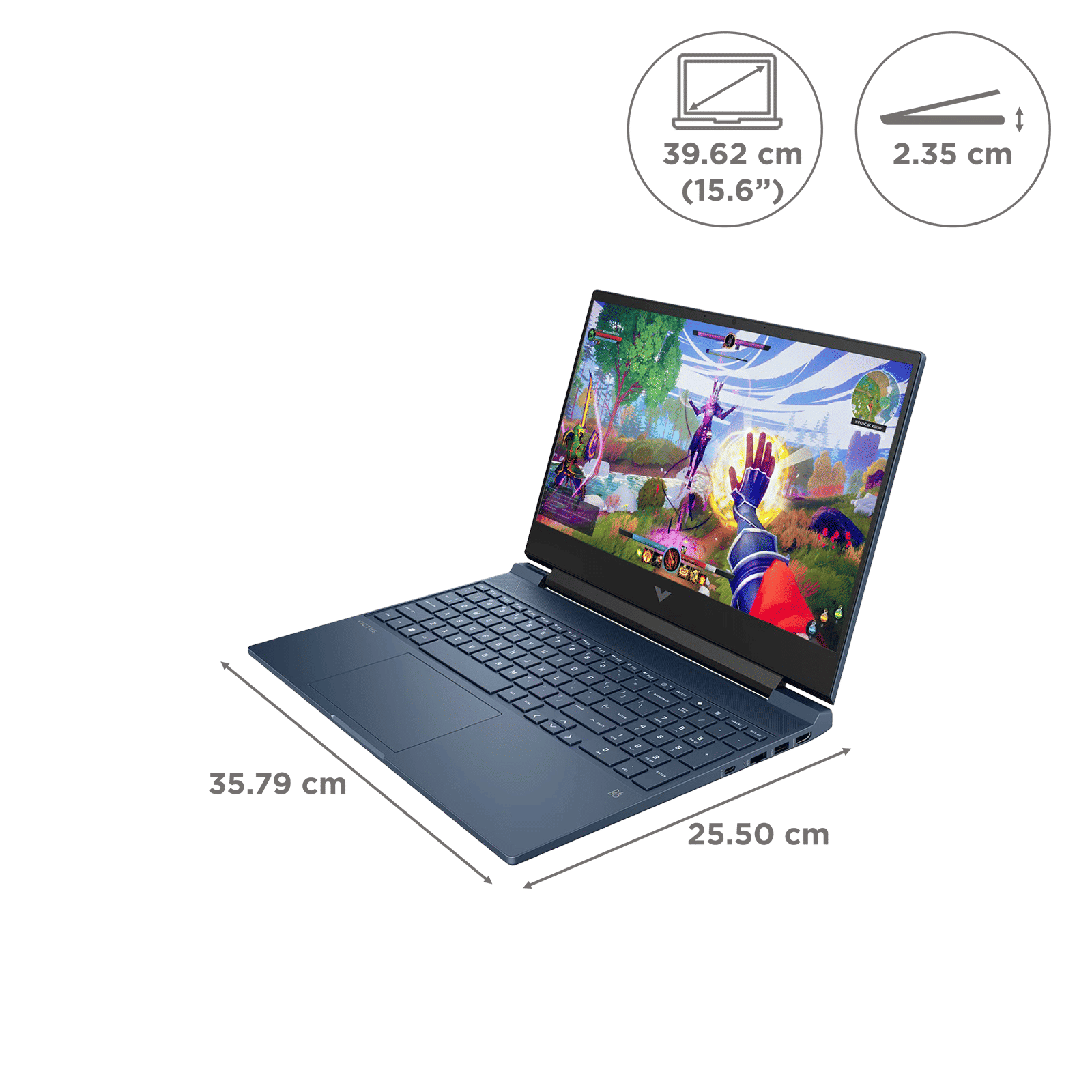 HP Victus FA1198TX Intel Core i5 13th Gen Gaming Laptop (16GB, 512GB SSD, Windows 11 Home, 6GB Graphics, 15.6 inch 144 Hz Full HD Display, NVIDIA GeForce RTX 3050, MS Office, Meca Silver, 2.29 KG)_2
