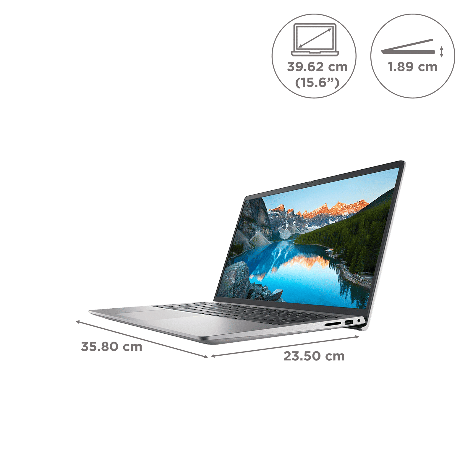 Dell Inspiron 15 3535 AMD Ryzen 5 7530U Notebook Laptop (16GB, 512GB SSD, Windows 11, 15.6 inch Full HD Display, MS Office, Platinum Silver, 1.66 KG)_2