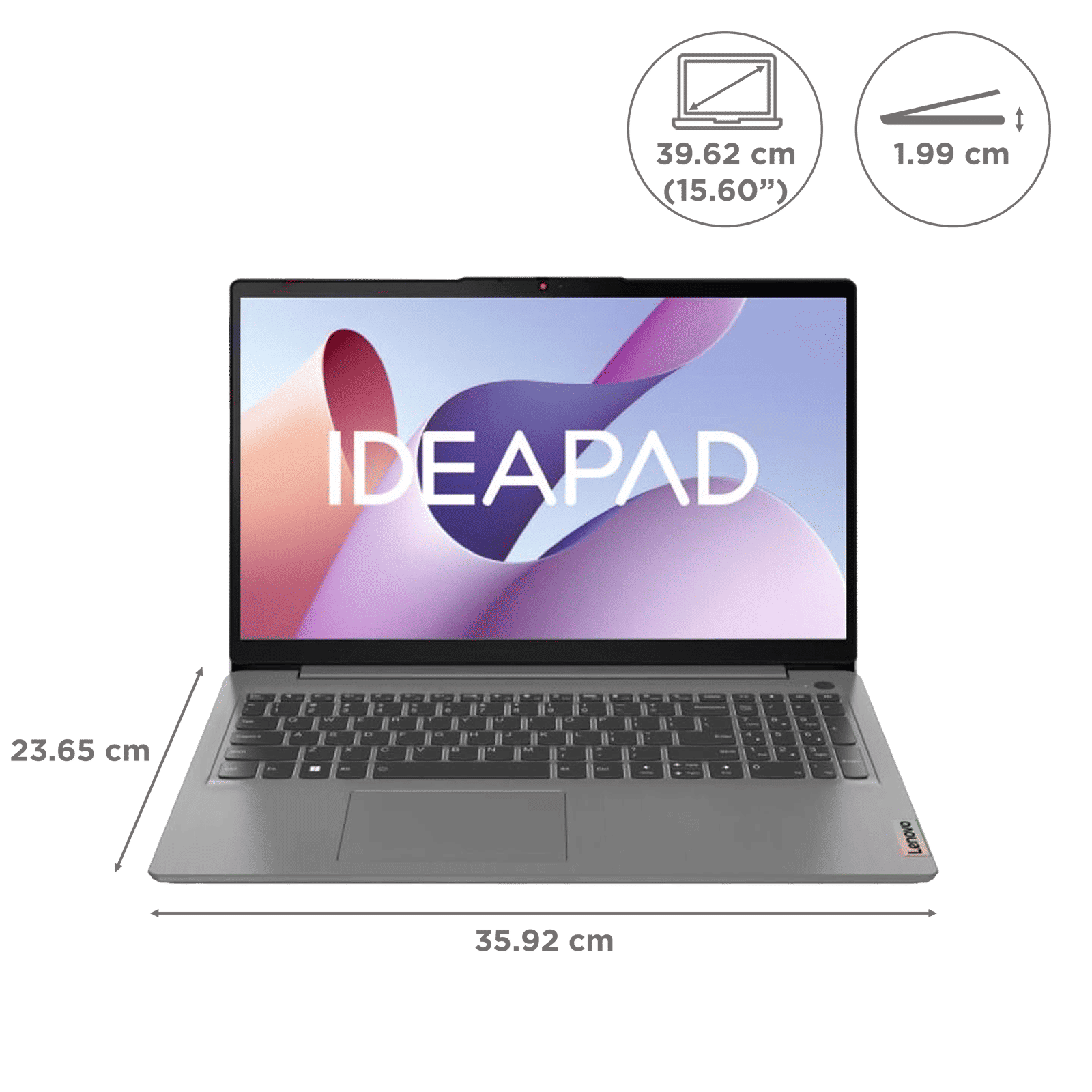 Lenovo IdeaPad 3 15IAU7 Intel Core i3 12th Gen Thin & Light Laptop (8GB, 512GB SSD, Windows 11 Home, 15.6 inch Full HD IPS Display, MS Office 2021, Arctic Grey, 1.63 KG)_2
