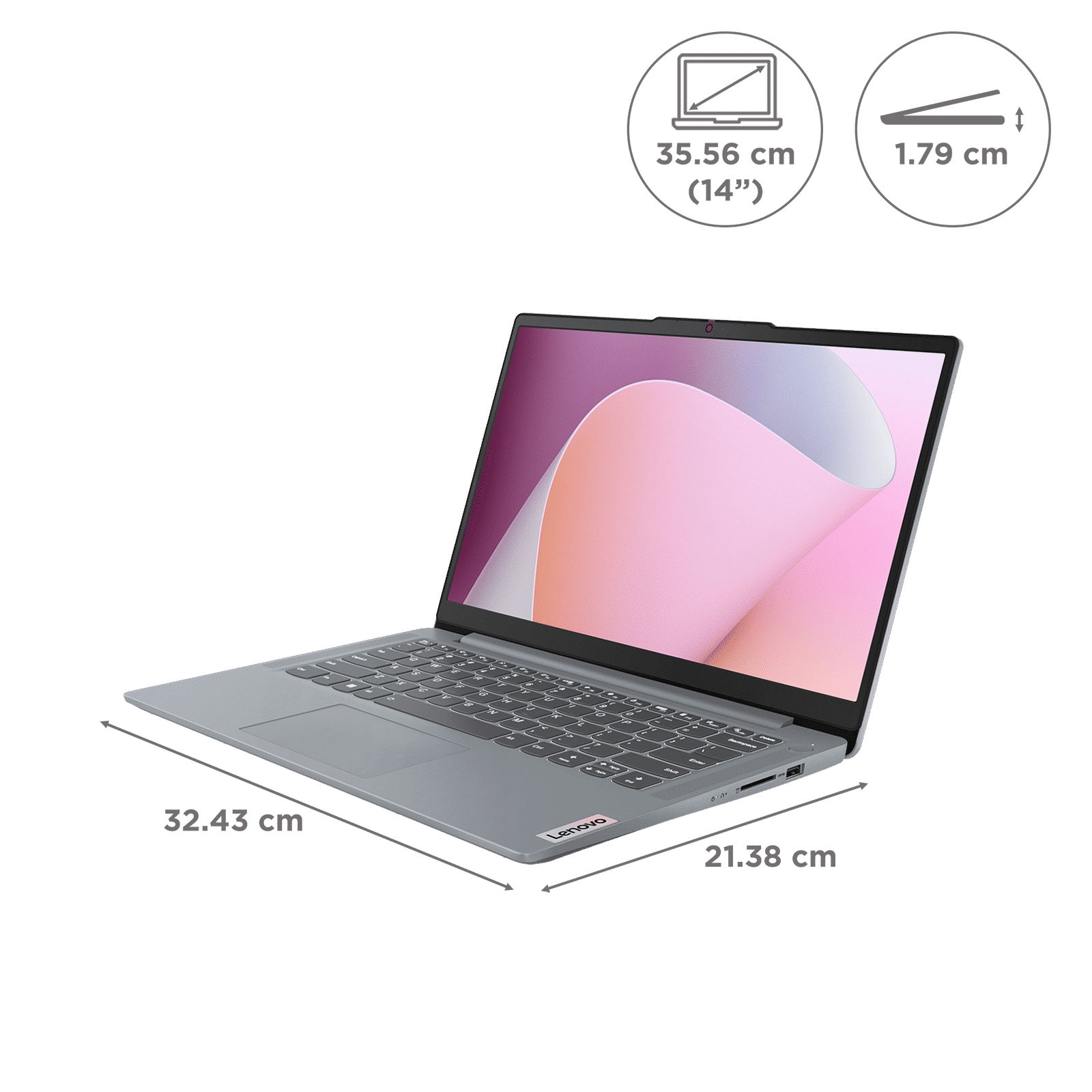 Lenovo IdeaPad Slim 3 14IRU8 Intel Core i3 13th Gen Thin & Light Laptop (8GB, 512GB SSD, Windows 11 Home, 14 inch Full HD Display, MS Office 2021, Arctic Grey, 1.37 KG)_2