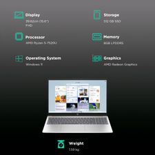 Buy HP 15-fc0155AU AMD Ryzen 5 7520U Thin & Light Laptop (8GB, 512GB ...