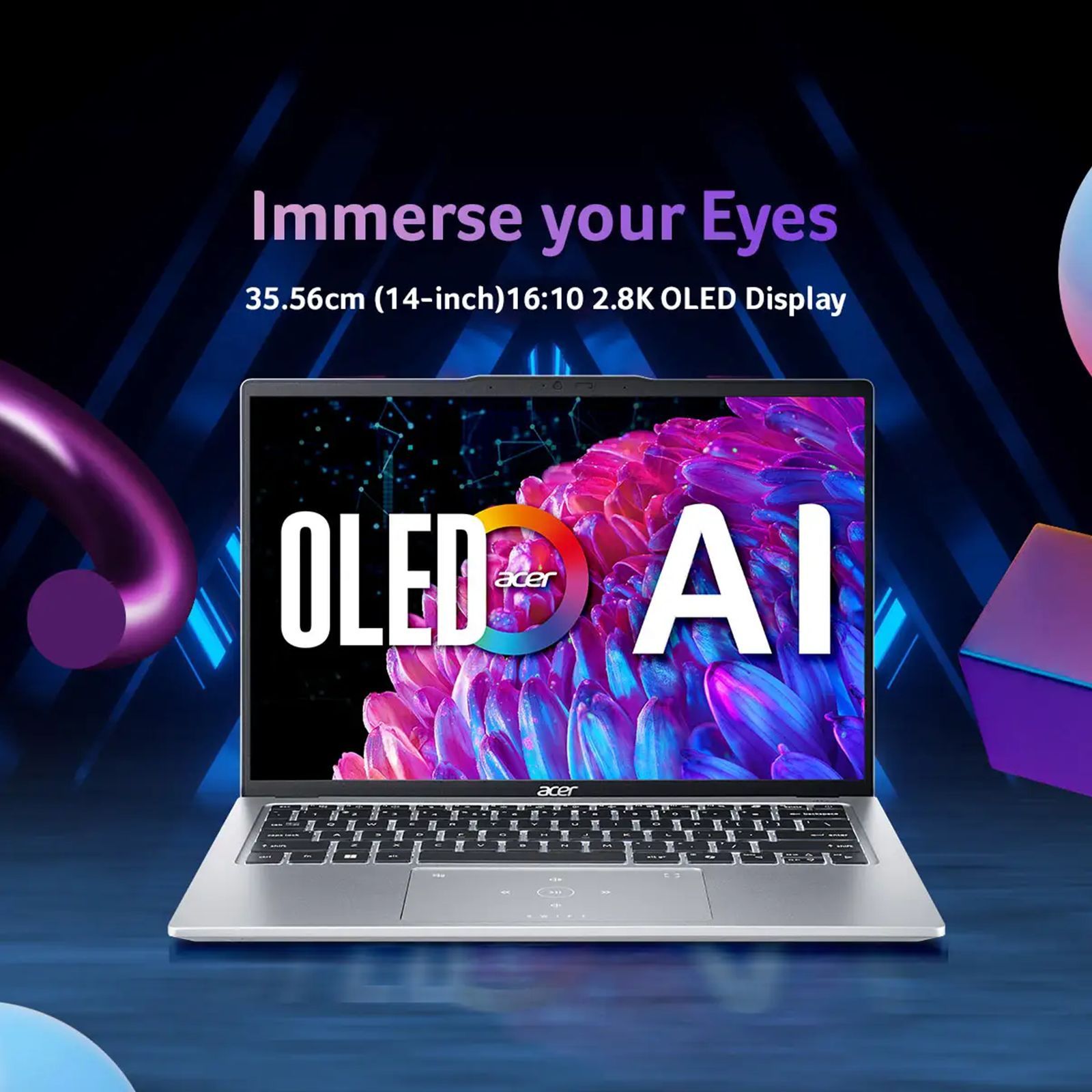 Acer Swift Go 14 Intel Core Ultra 5 Thin & Light Laptop (16GB, 512GB SSD, Windows 11 Home, 14 inch OLED WUXGA Display, MS Office, Pure Silver, 1.32 KG) Acer Swift Go 14 Intel Core Ultra 5 Thin & Light Laptop (16GB, 512GB SSD, Windows 11 Home, 14 inch OLED WUXGA Display, MS Office, Pure Silver, 1.32 KG)_3